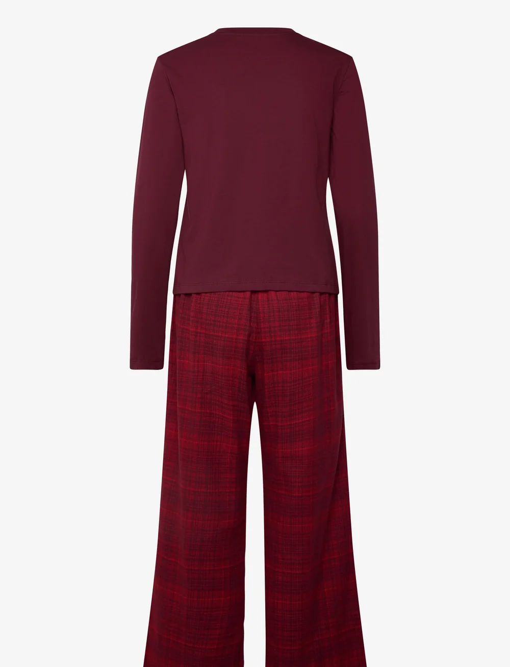Calvin Klein - LS TEE FLANNEL PANT SET - pyjamas - zinfandel w zinfandel jotted madras - 1
