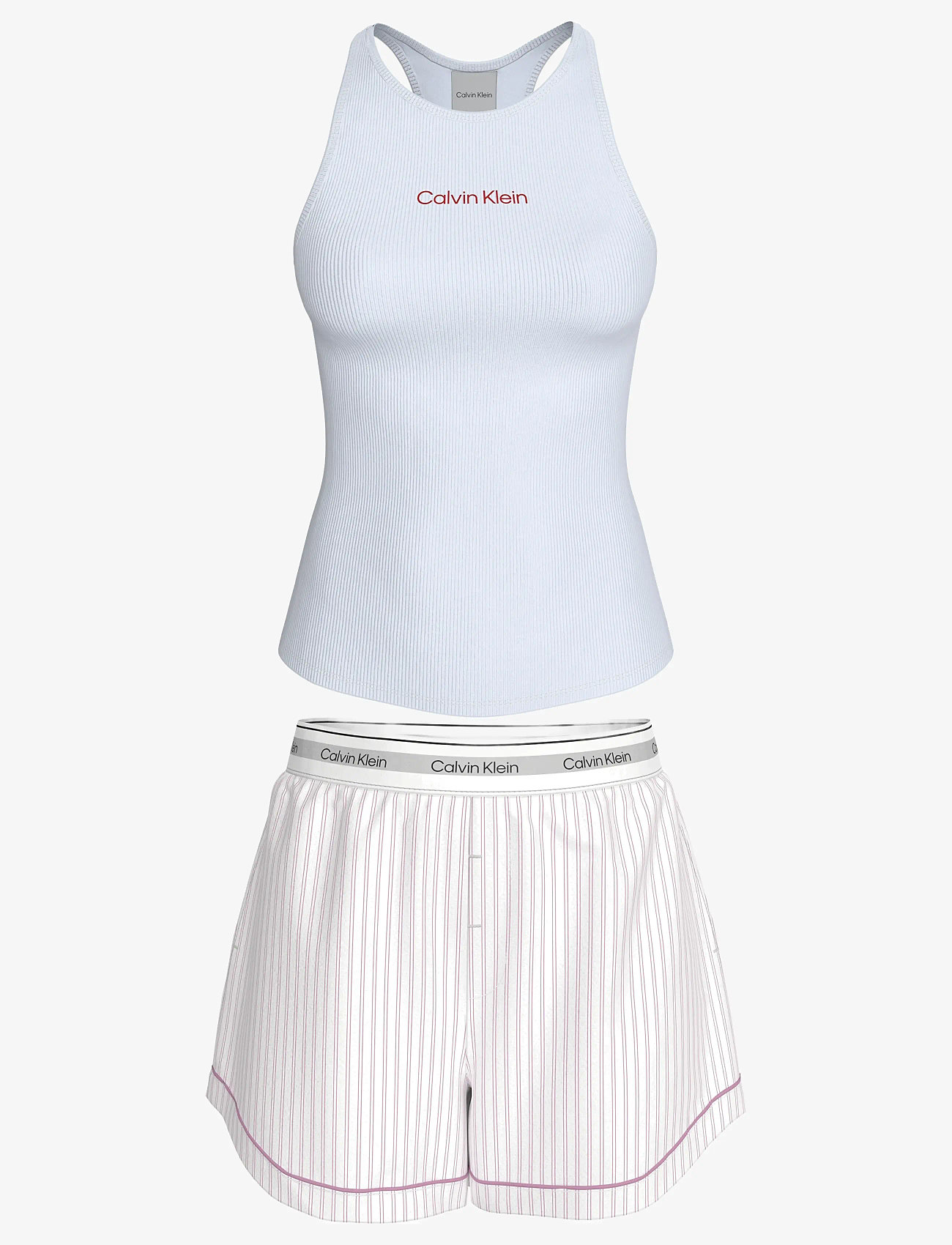 Calvin Klein - V DAY TANK SHORT SET - pidžaamad - classic wht  w echo stripe classic - 0