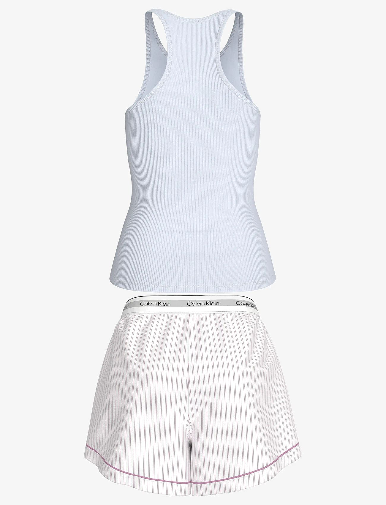 Calvin Klein - V DAY TANK SHORT SET - pidžaamad - classic wht  w echo stripe classic - 1