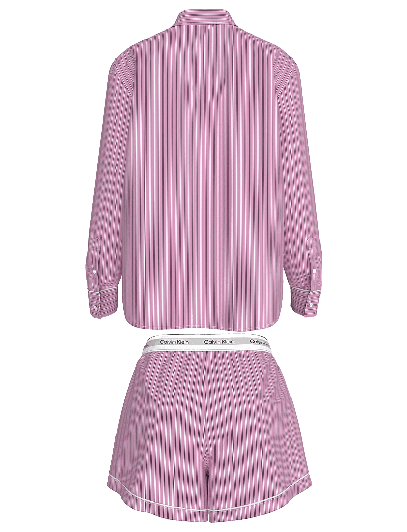 Calvin Klein - V DAY POPLIN SET - pyjamas - 19471 trail stripe+pink essence - 1