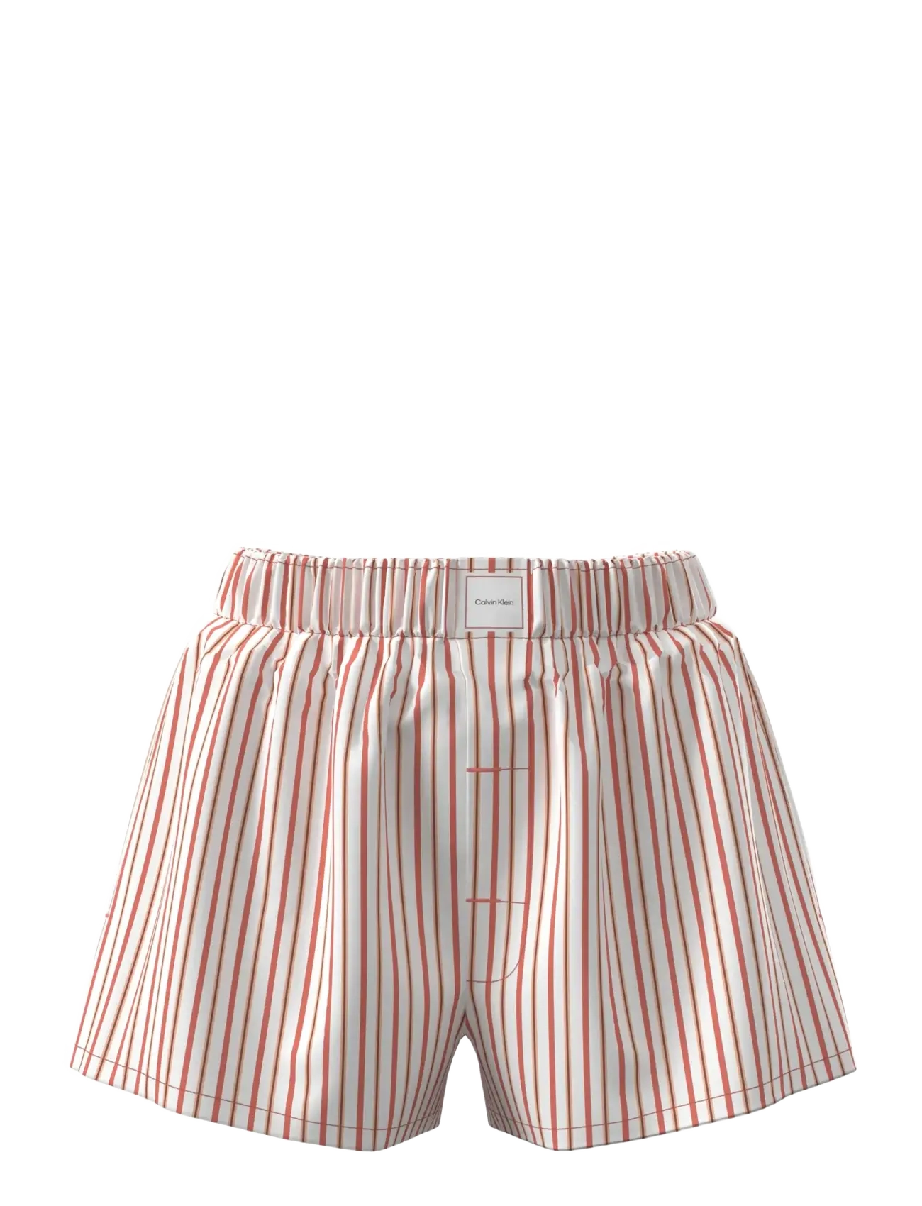 Calvin Klein COVERED WB POPLIN SHORT - Calvin Klein - AURORA STRIPE PEACH BLISS / coral