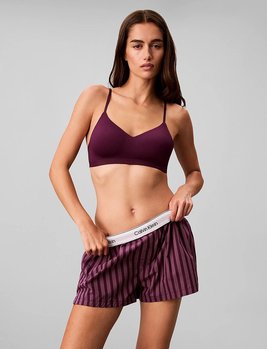Calvin Klein - COVERED WB POPLIN SHORT - shorts - bespoke stripe+dark purple - 3