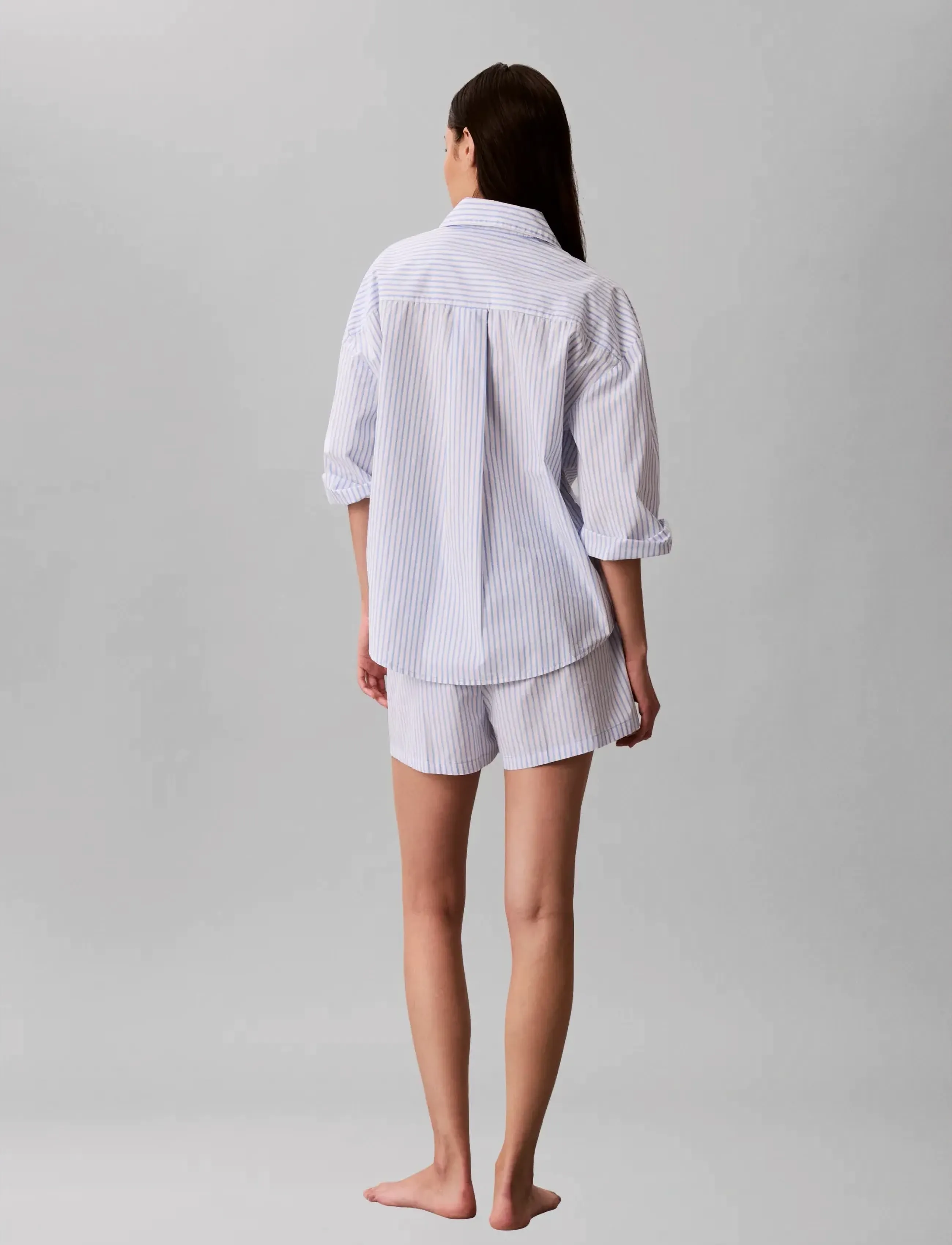 Calvin Klein - COVERED WB POPLIN SHORT - lühikesed püksid - sera stripe blue descent - 2