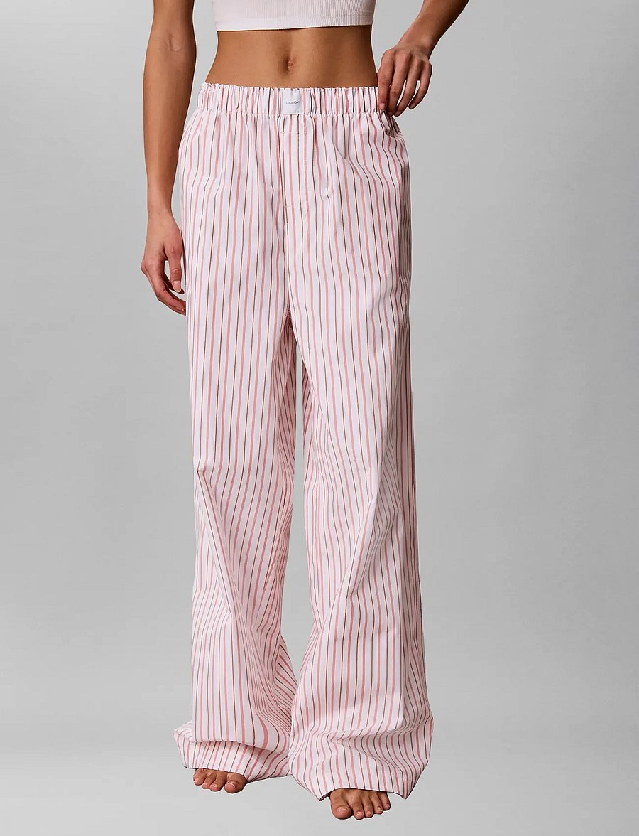 Calvin Klein - COVERED WB POPLIN PANT" - pyjamahosen - aurora stripe peach bliss - 4