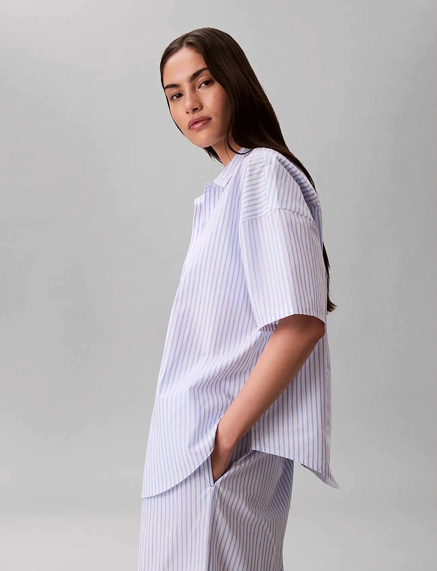 Calvin Klein - COVERED WB POPLIN PANT" - bas de pyjama - sera stripe blue descent - 5