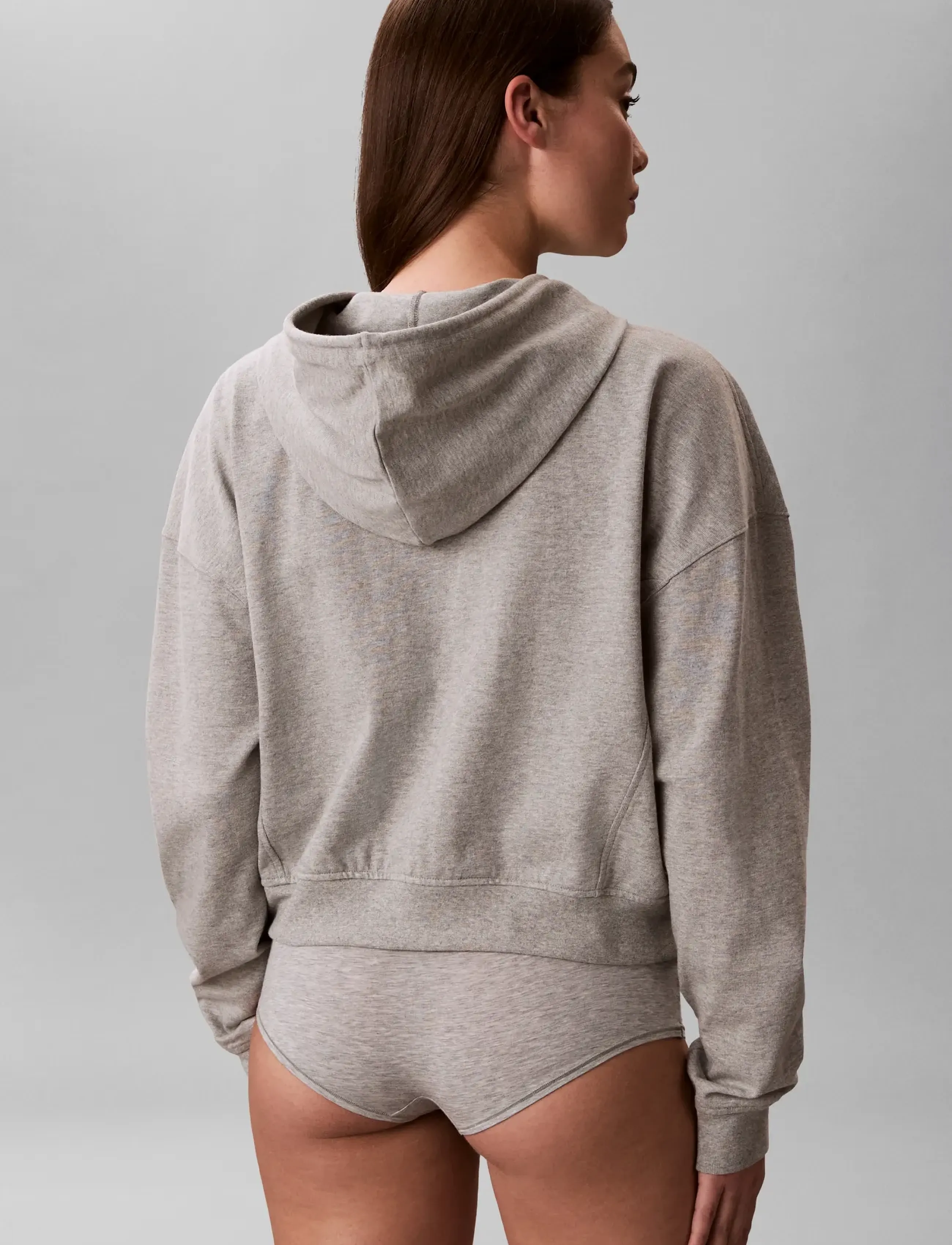 Calvin Klein - FULL ZIP SWEAT HOODIE - premium-styles - grey heather - 3