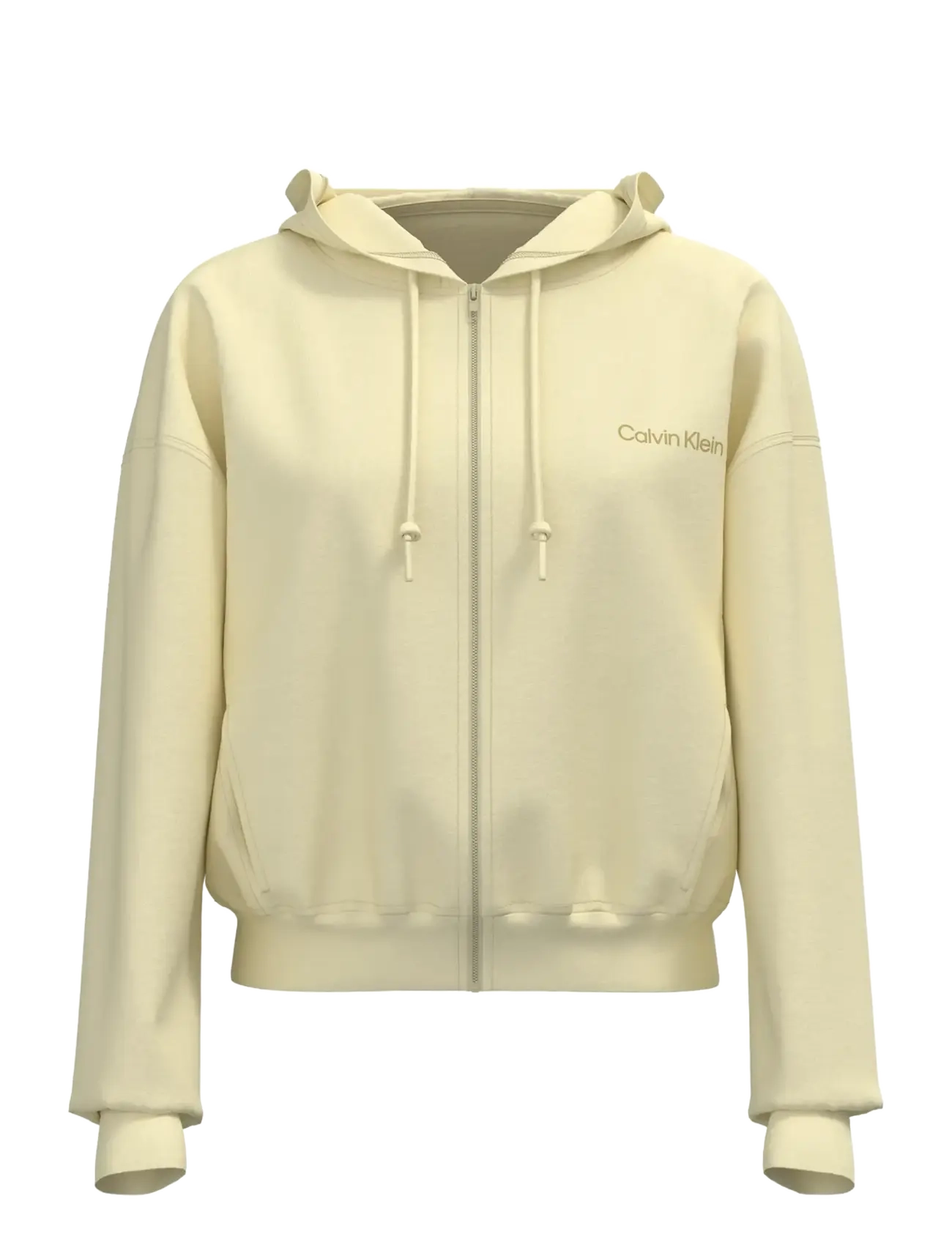 Calvin Klein FULL ZIP SWEAT HOODIE - Calvin Klein - PEAR SORBET / yellow