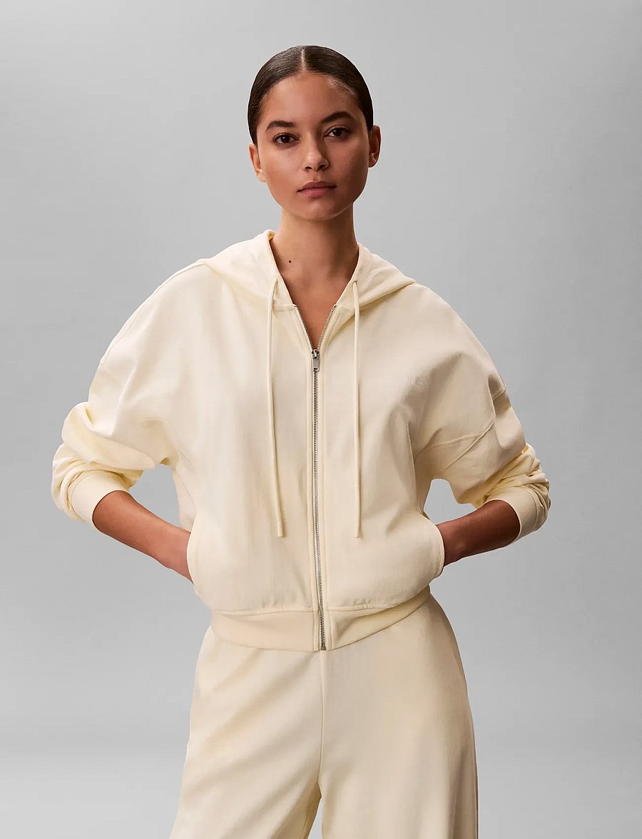 Calvin Klein - FULL ZIP SWEAT HOODIE - kapuzenpullover - pear sorbet - 0