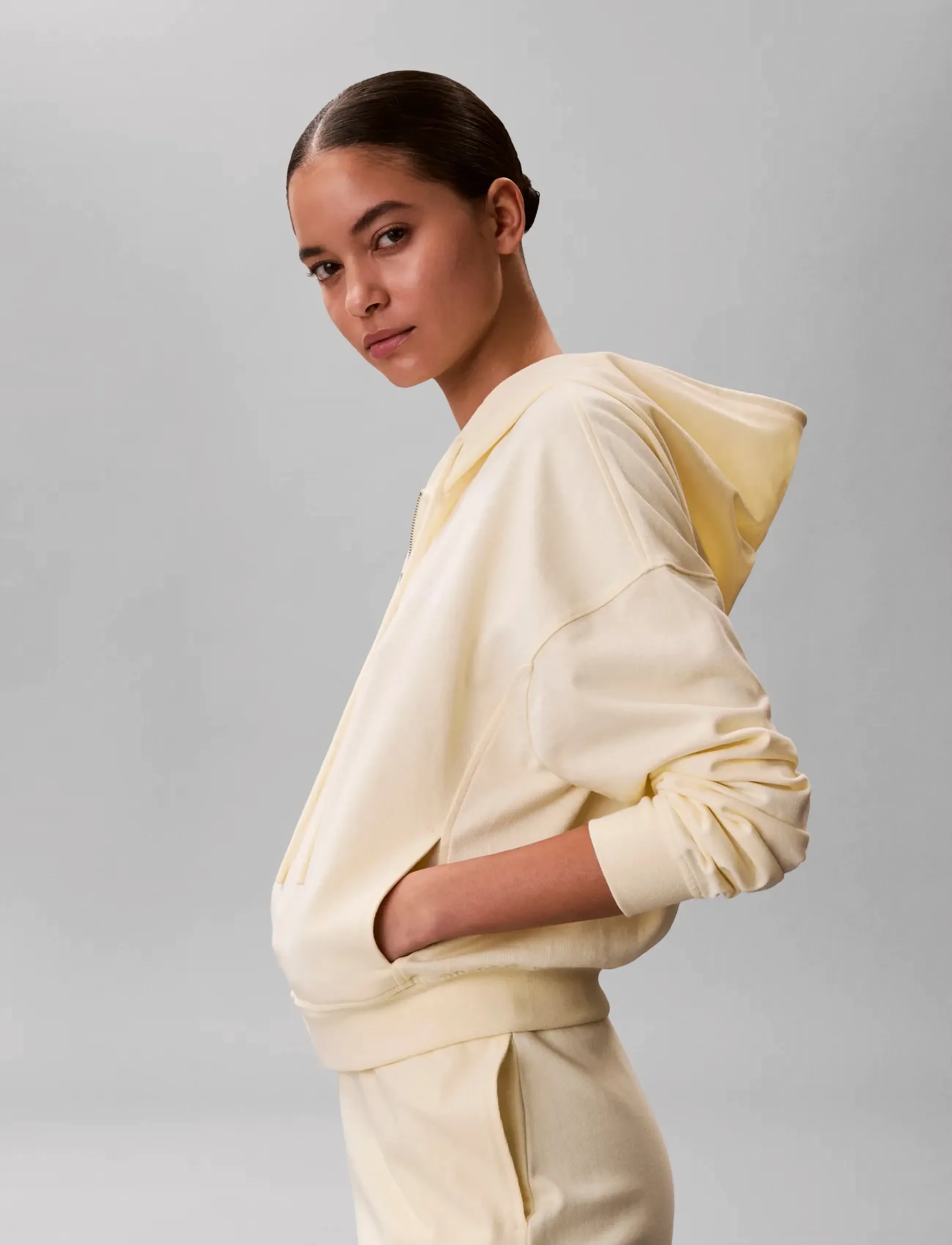 Calvin Klein - FULL ZIP SWEAT HOODIE - hettupeysur - pear sorbet - 4