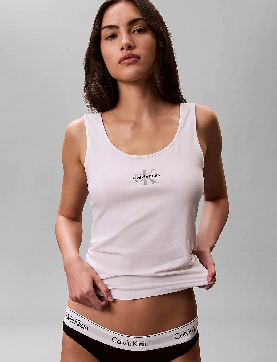 Calvin Klein - CK GRAPHIC TANK - linnen - classic white - 4