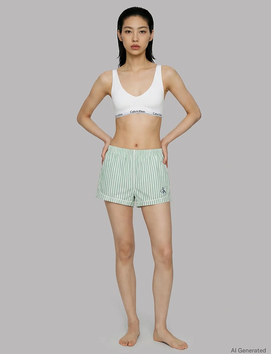 Calvin Klein - CK GRAPHIC POPLIN TRACK SHORT - natshorts - penny stripe mardi gras green - 0