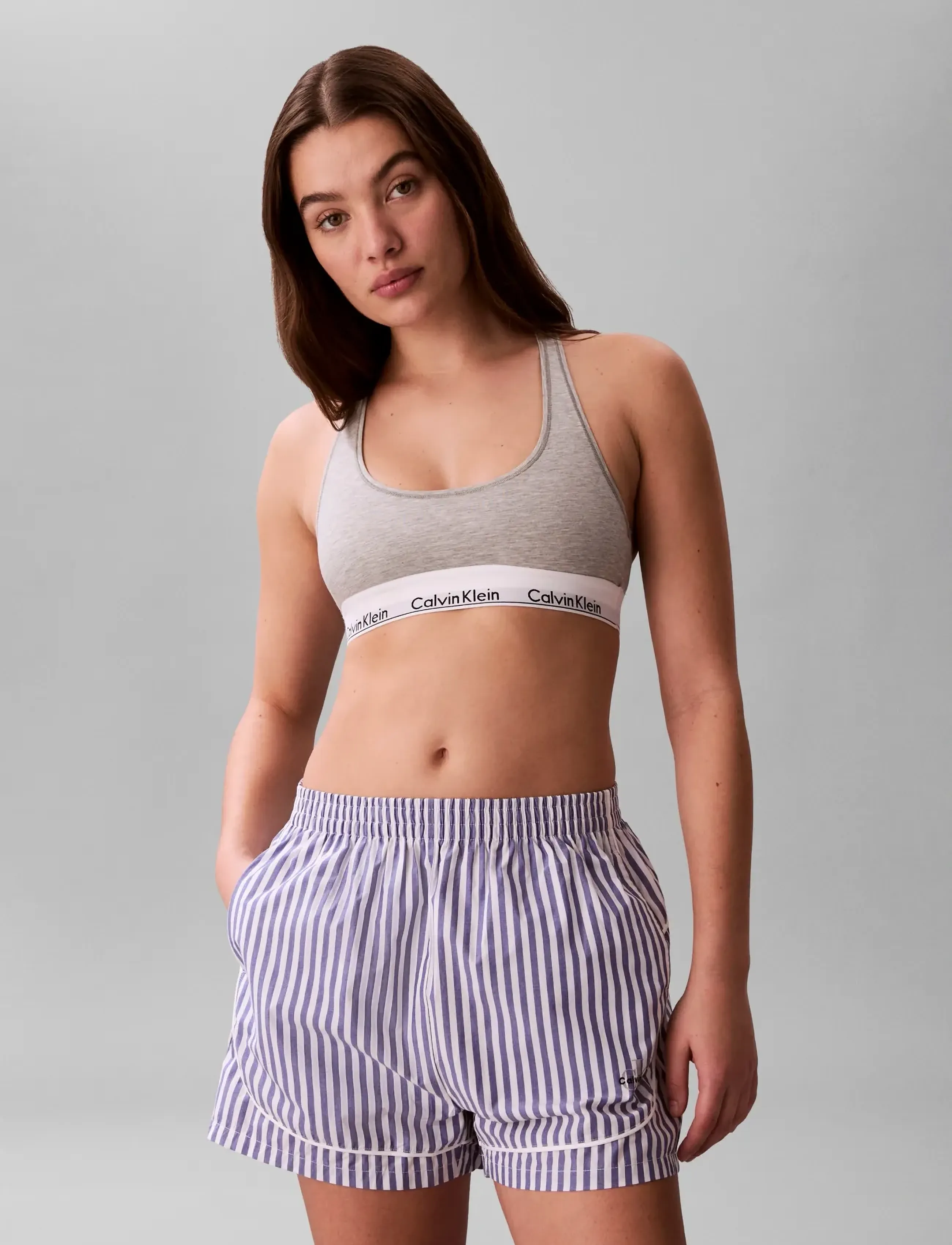 Calvin Klein - CK GRAPHIC POPLIN TRACK SHORT - natshorts - penny stripe blue river fog - 3