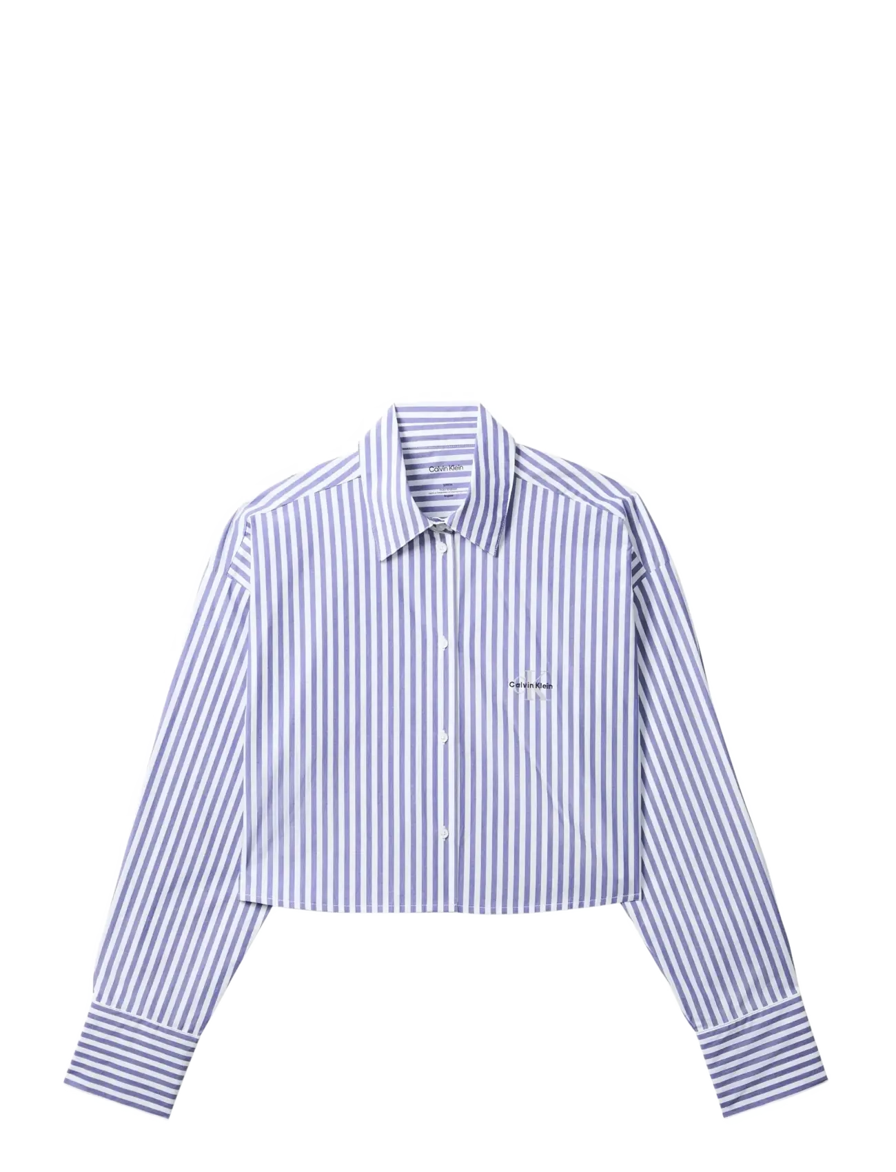 CALVIN KLEIN Ck Graphic Cropped Poplin Shirt Navy - XL - Damen