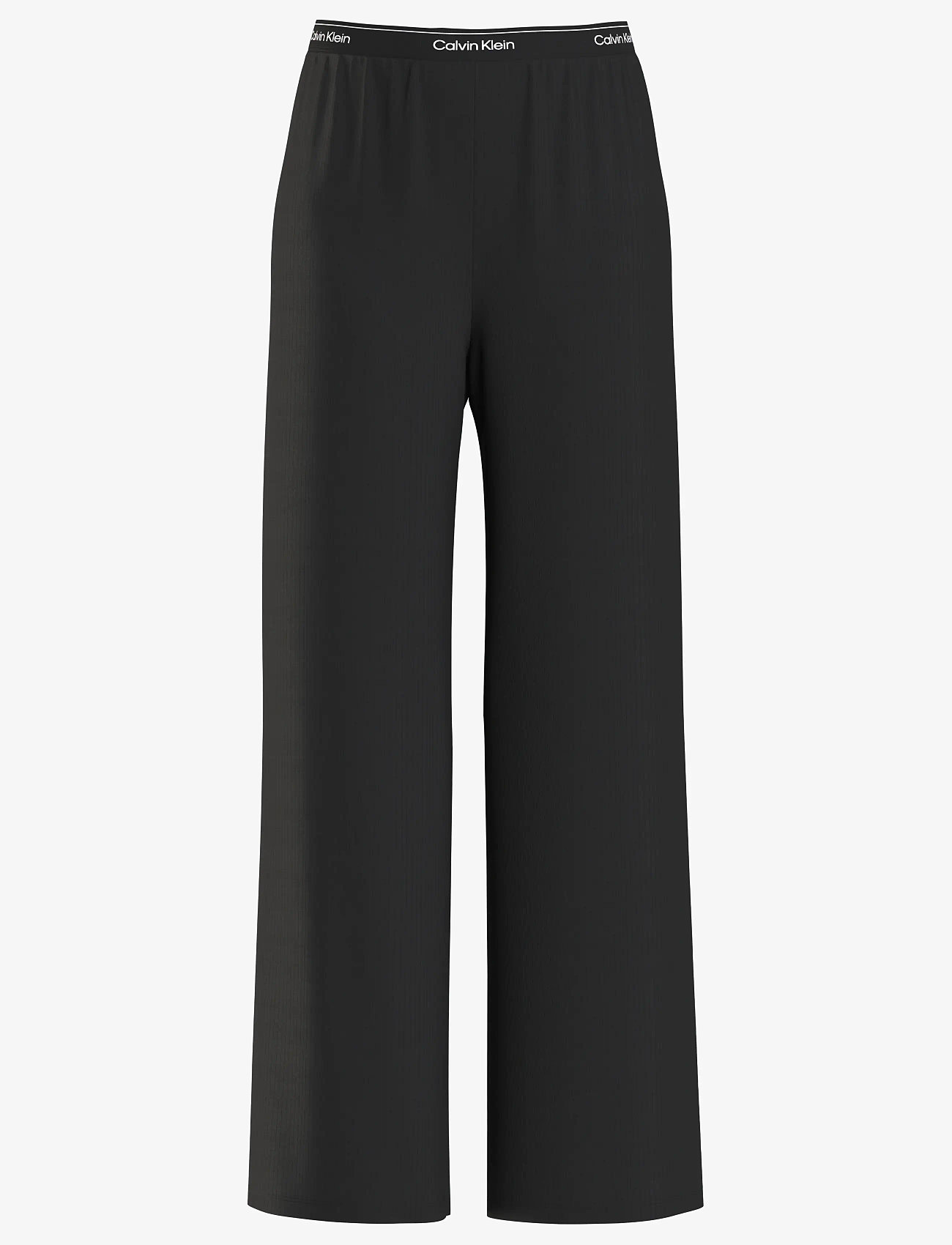 Calvin Klein - DROP NEEDLE WIDELEG PANT - pyjamasbyxor - black - 0