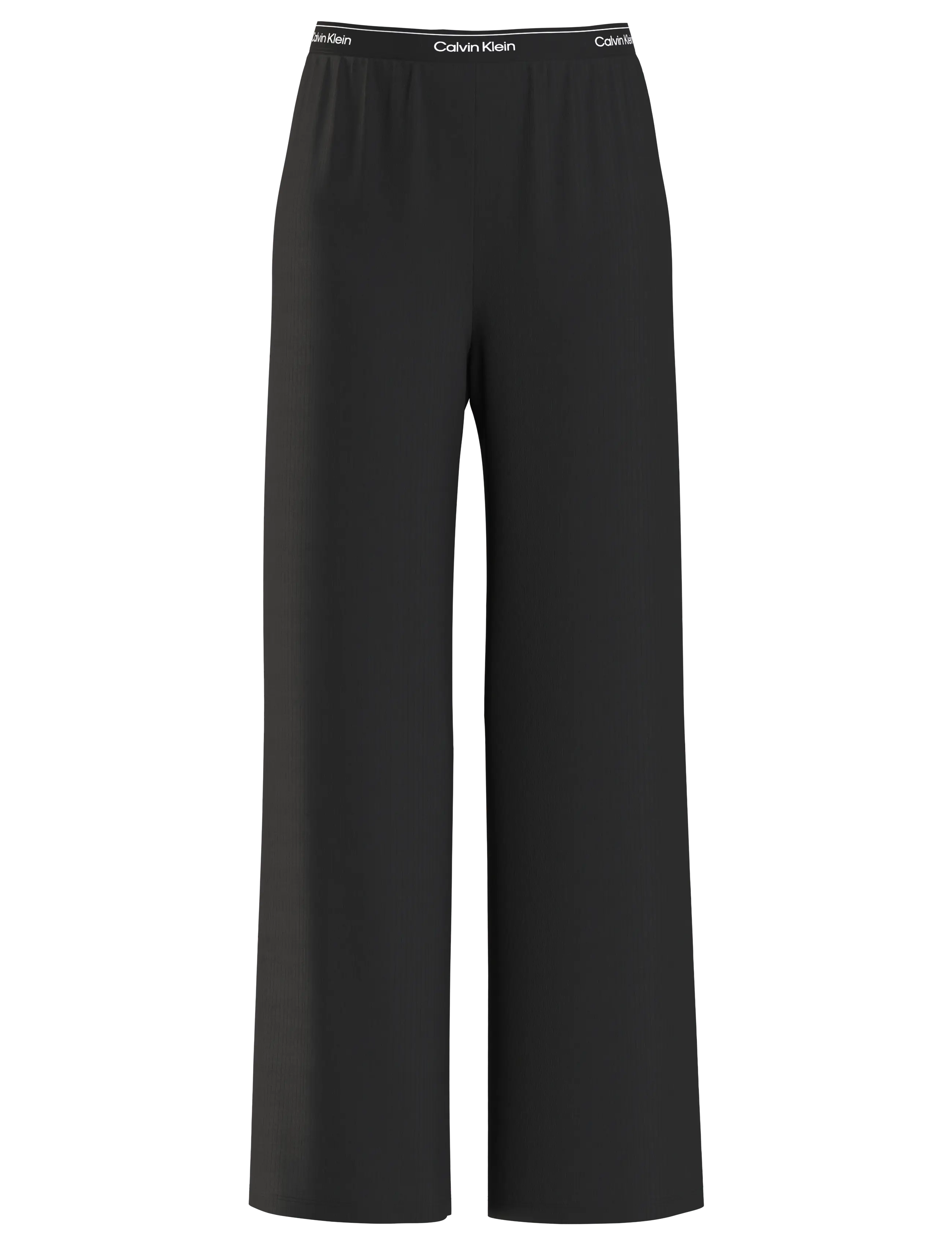 Calvin Klein DROP NEEDLE WIDELEG PANT - Underkläder - BLACK / black