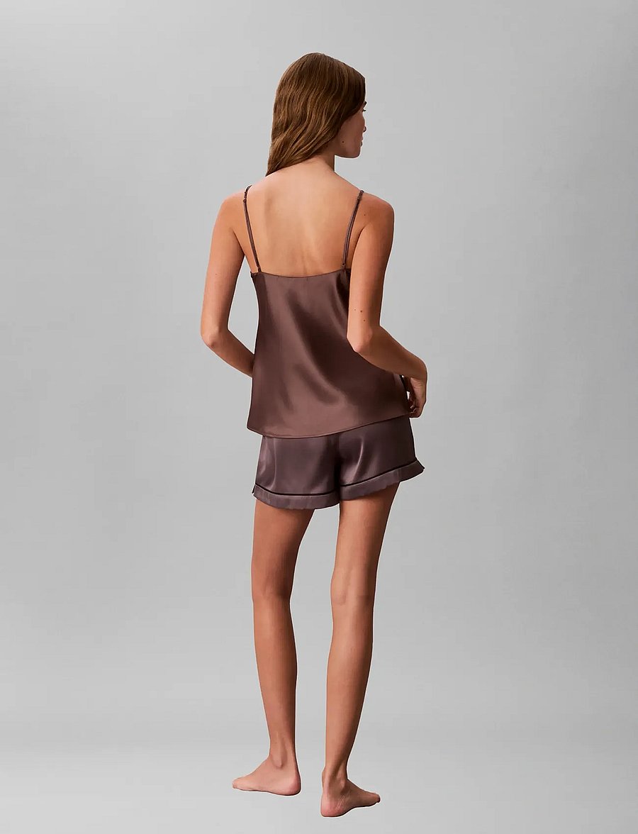 Calvin Klein - SATIN SHORT - pyjamasshorts - botanical brown - 2