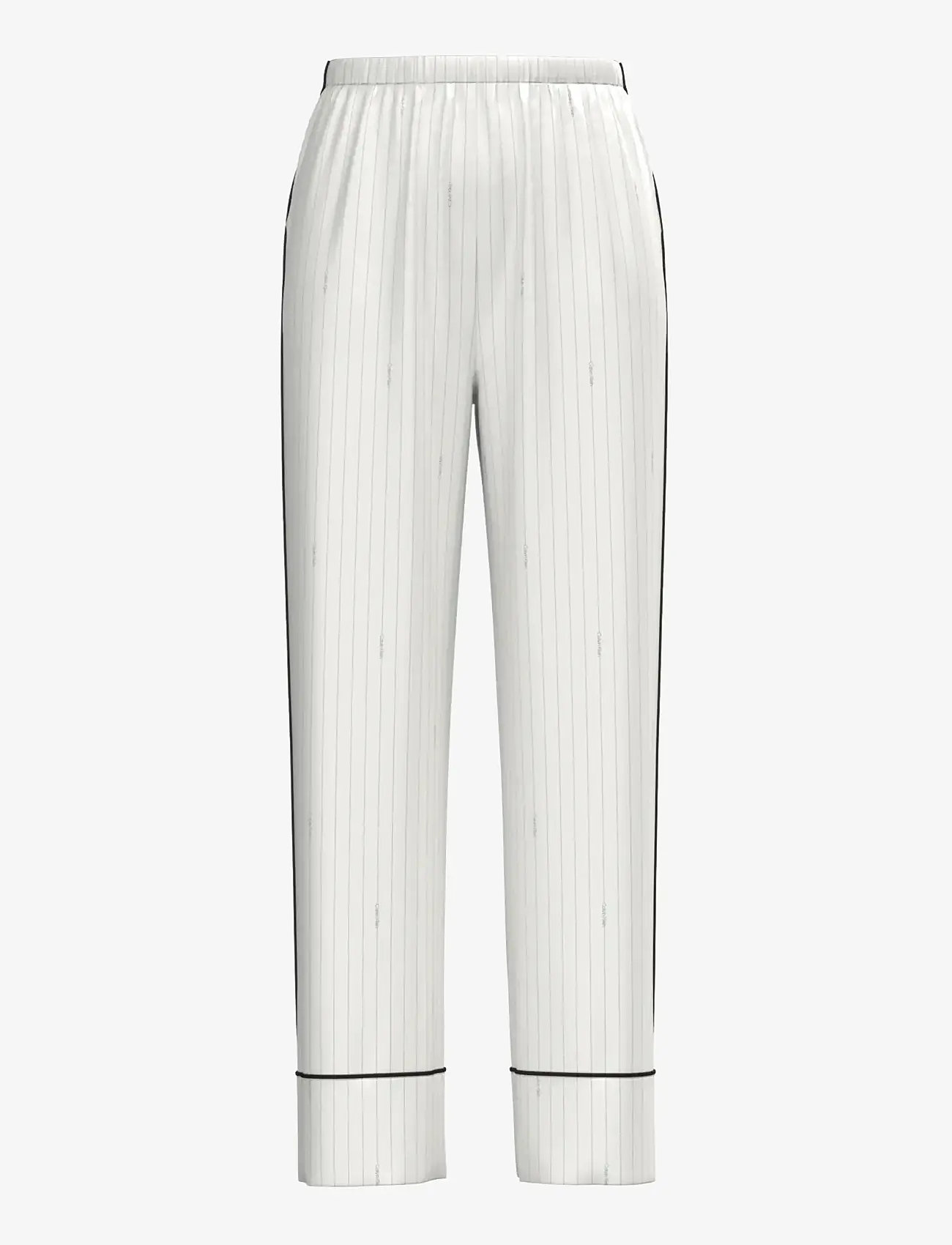 Calvin Klein - SATIN PANT - natbukser - dotted logo pinstripe ivory - 1