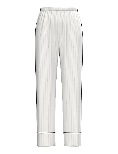 Calvin Klein SATIN PANT - Pyjama Pants - DOTTED LOGO PINSTRIPE IVORY / white
