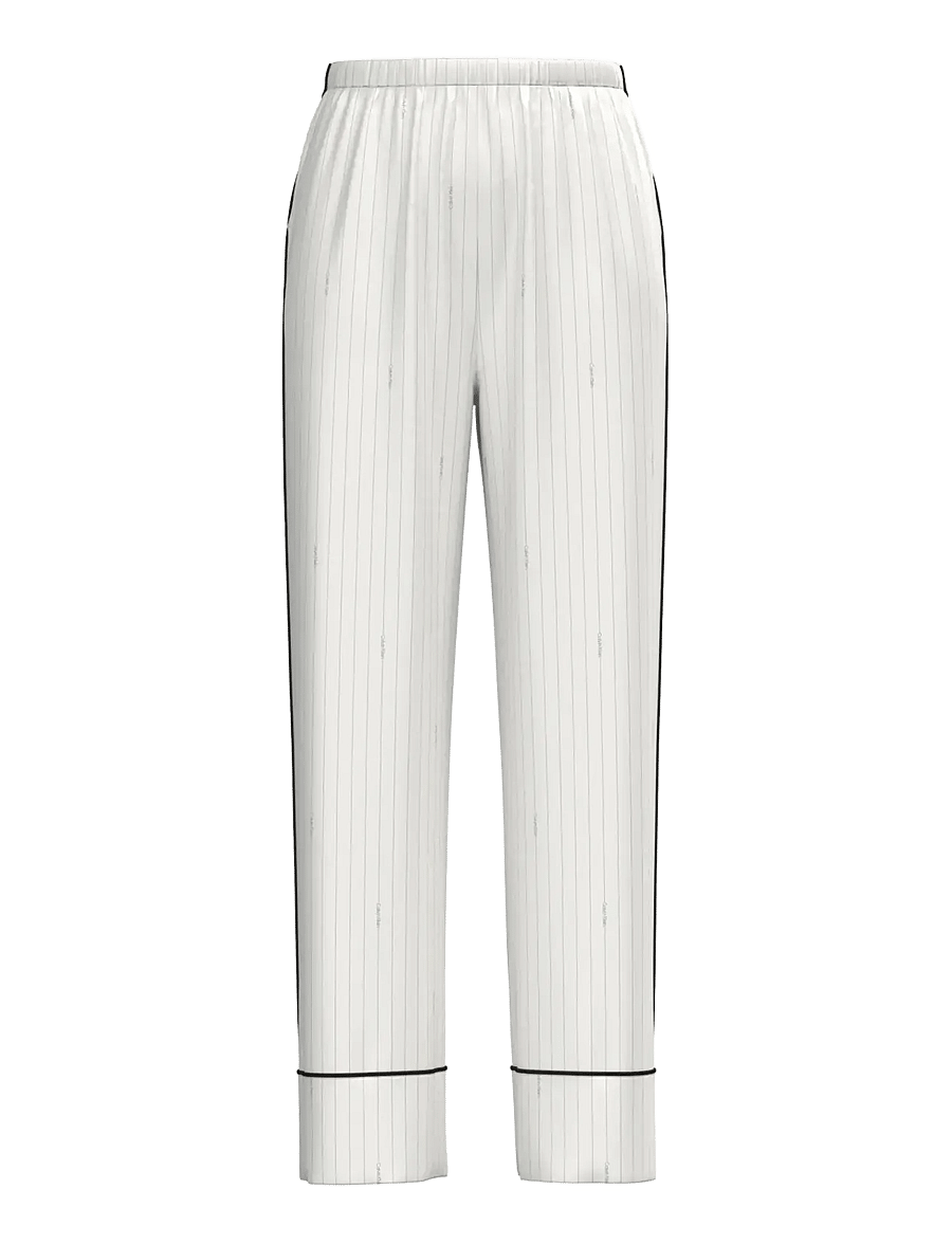 Calvin Klein - SATIN PANT - natbukser - dotted logo pinstripe ivory - 1