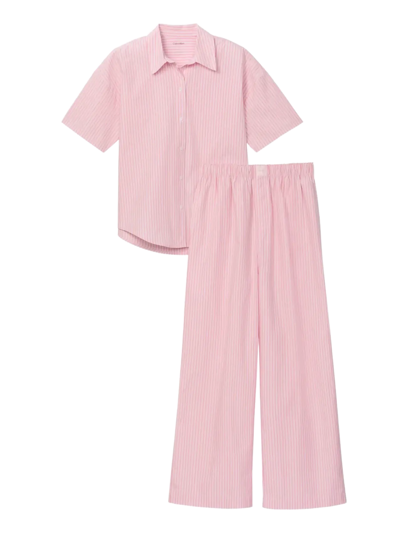 Calvin Klein SS SHIRT PANT SET - Pidžaamad - SERA STRIPE CRADLE PINK / pink/rose