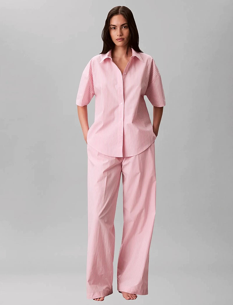 Calvin Klein - SS SHIRT PANT SET - pyjamas - sera stripe cradle pink - 0
