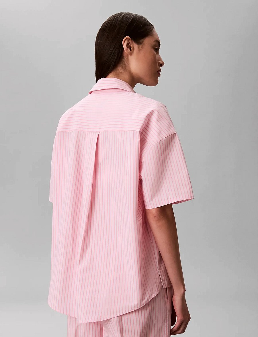 Calvin Klein - SS SHIRT PANT SET - pyjama's - sera stripe cradle pink - 2