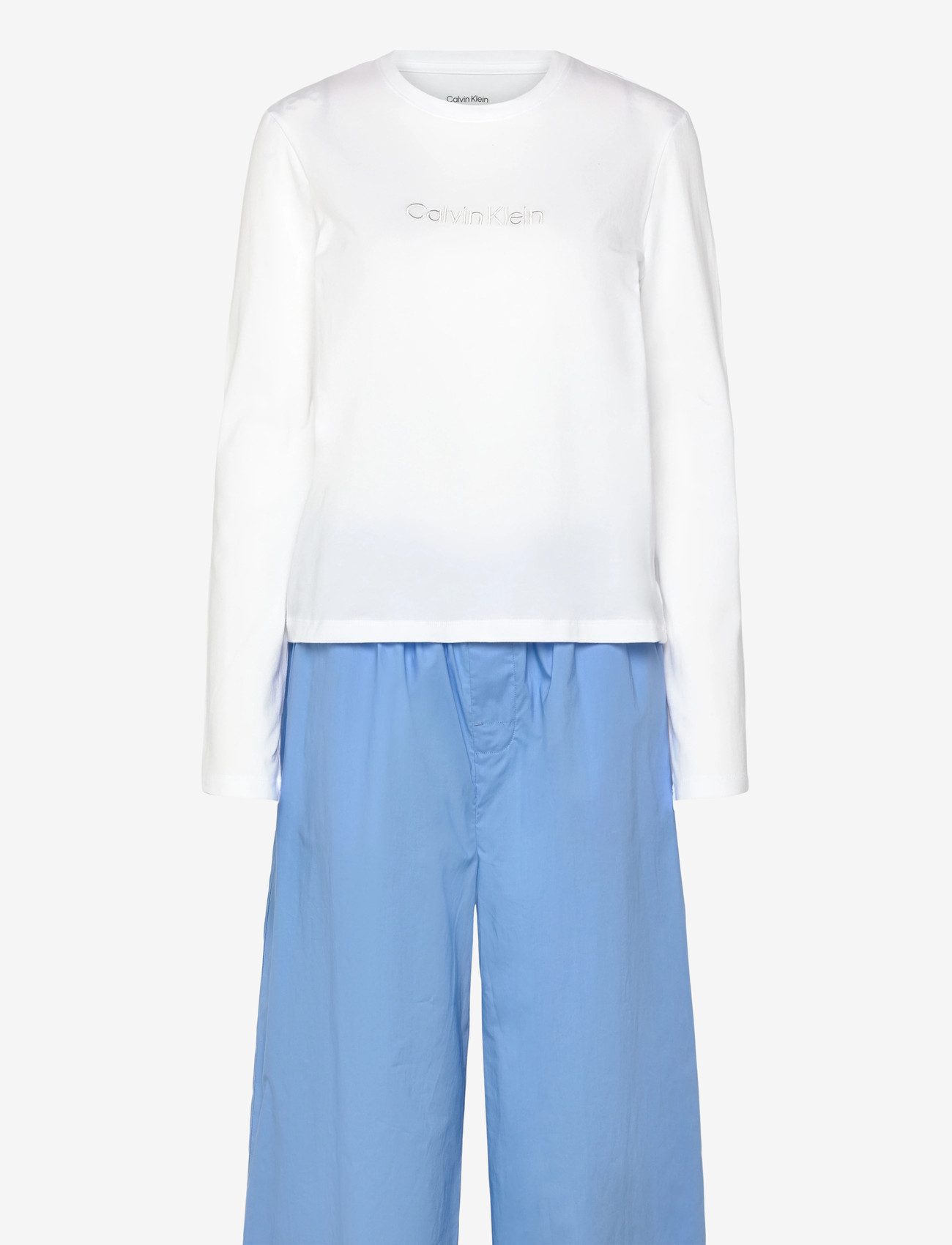 Calvin Klein - LS PANT SET - pidžaamad - classic white top w  blue descent p - 0