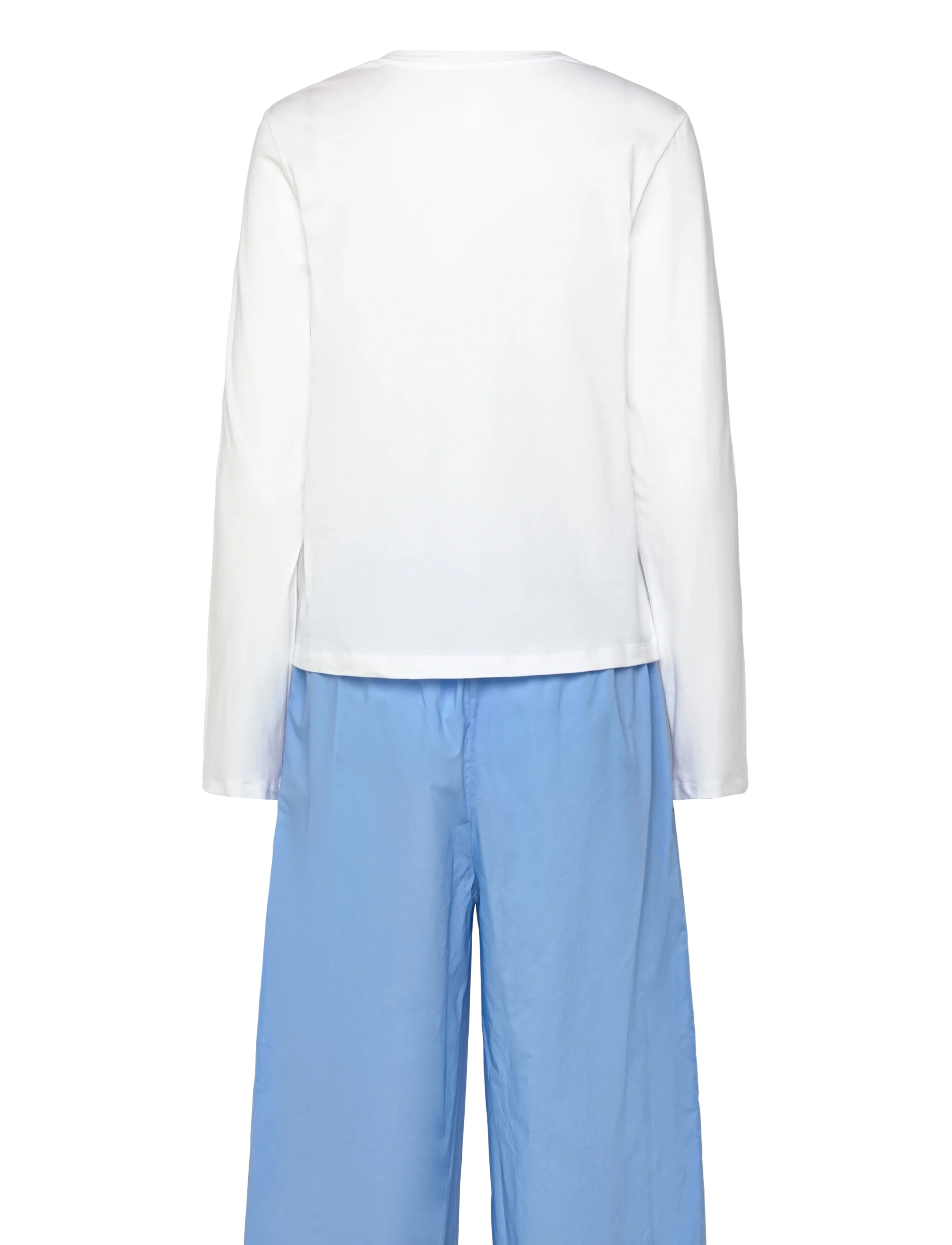 Calvin Klein - LS PANT SET - náttföt - classic white top w  blue descent p - 1