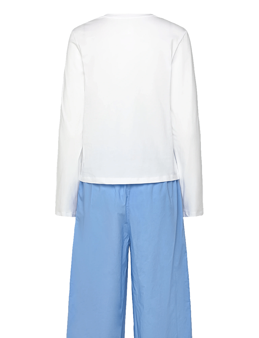 Calvin Klein - LS PANT SET - pyjamas - classic white top w blue descent p - 2