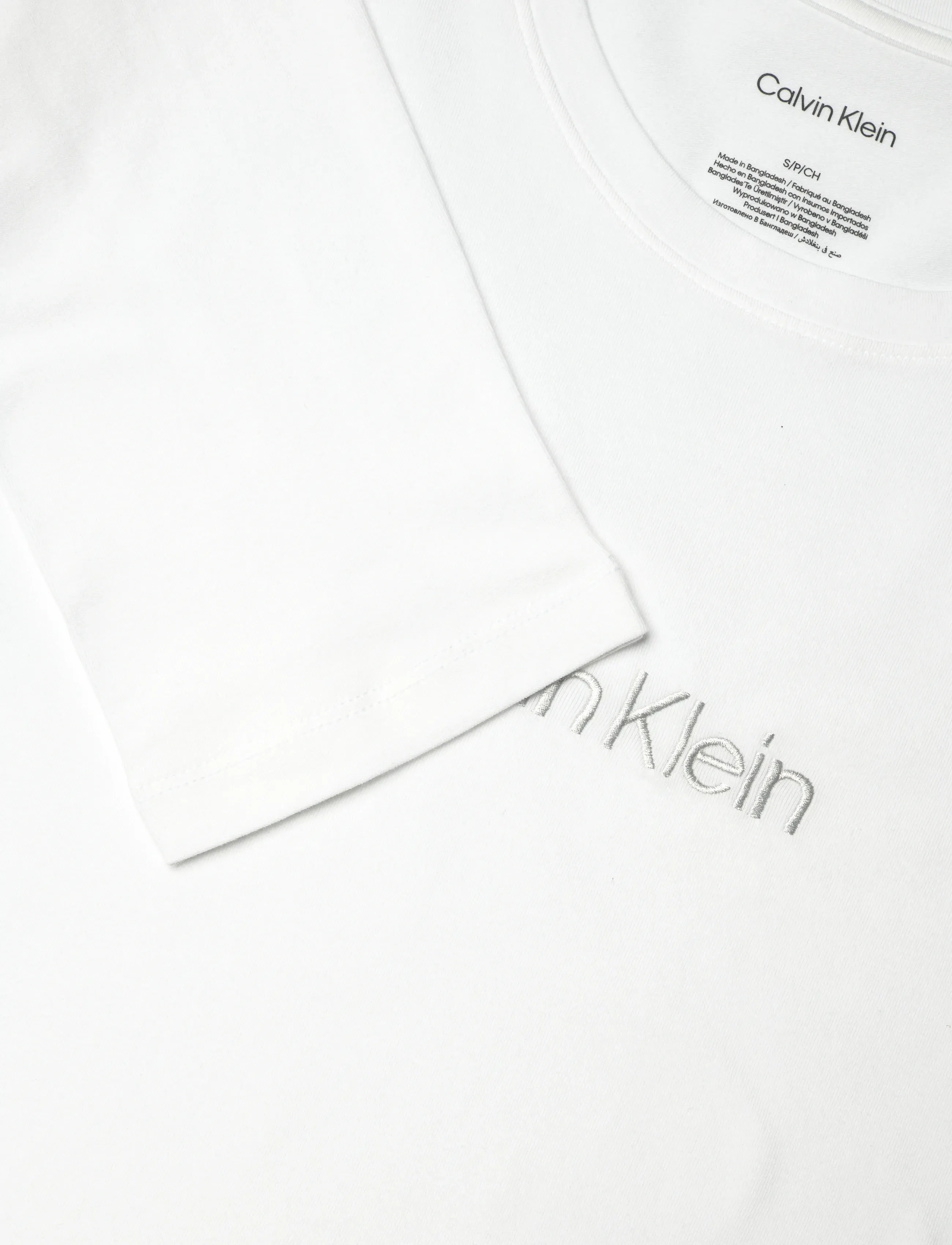 Calvin Klein - LS PANT SET - náttföt - classic white top w  blue descent p - 4
