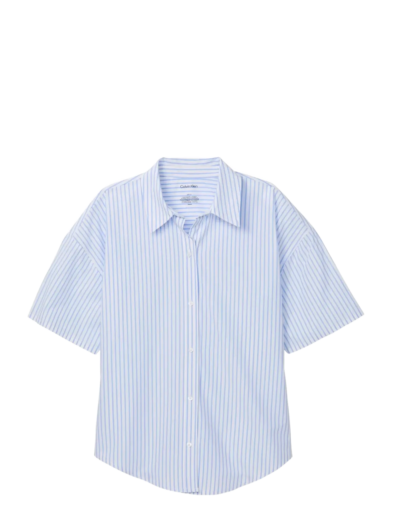 Calvin Klein RELAXED POPLIN SS SHIRT - Toppe - SERA STRIPE BLUE DESCENT / blue