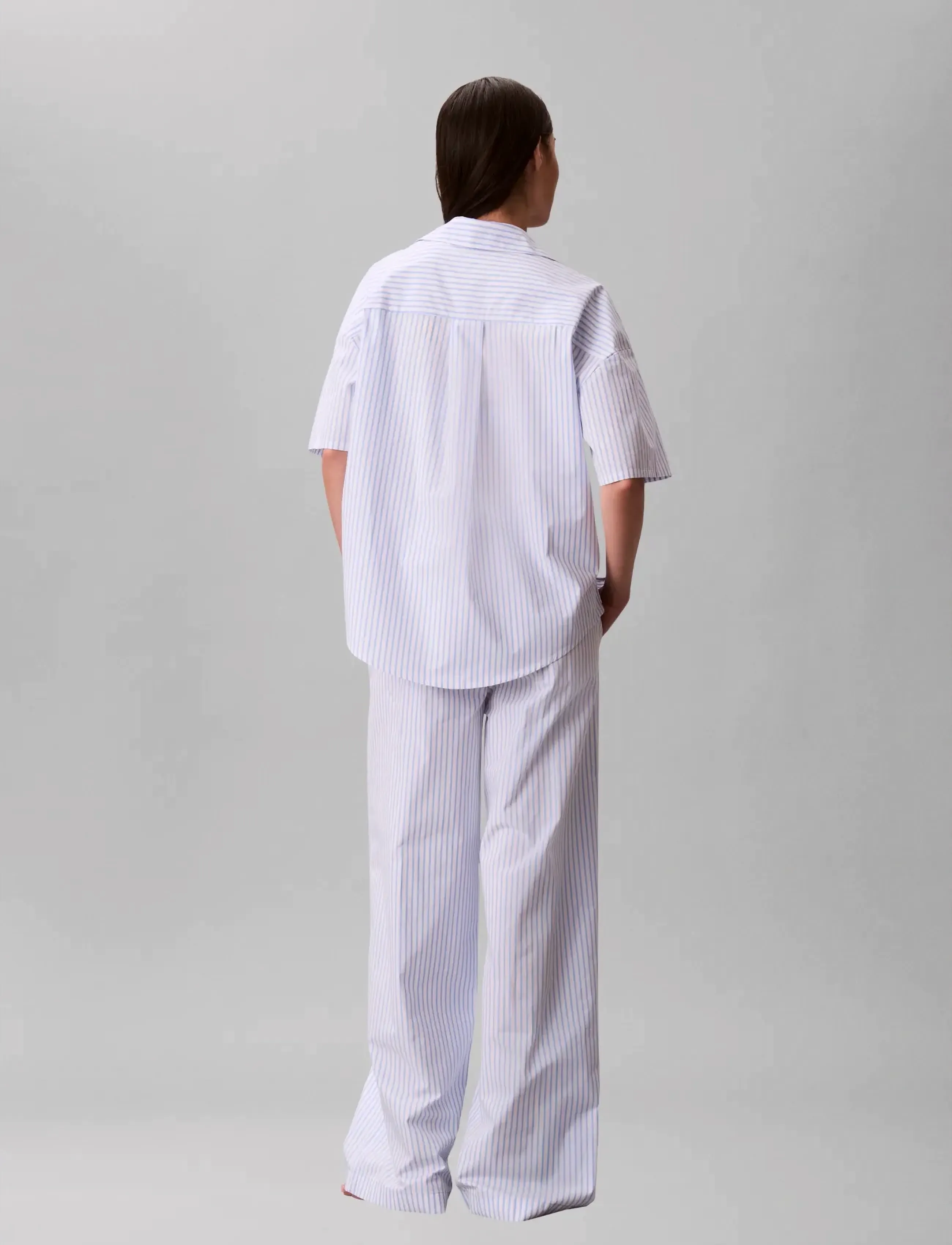 Calvin Klein - RELAXED POPLIN SS SHIRT - hauts - sera stripe blue descent - 3