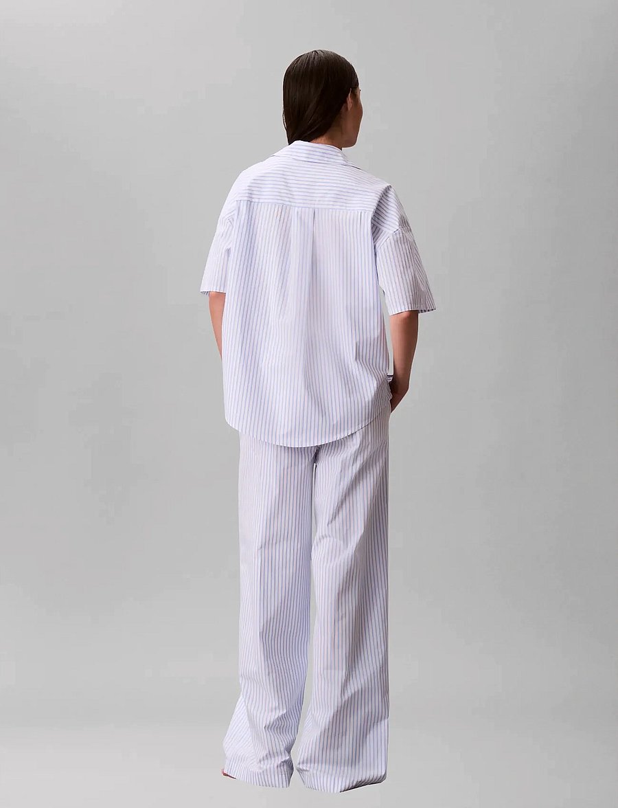 Calvin Klein - RELAXED POPLIN SS SHIRT - oberteile - sera stripe blue descent - 3