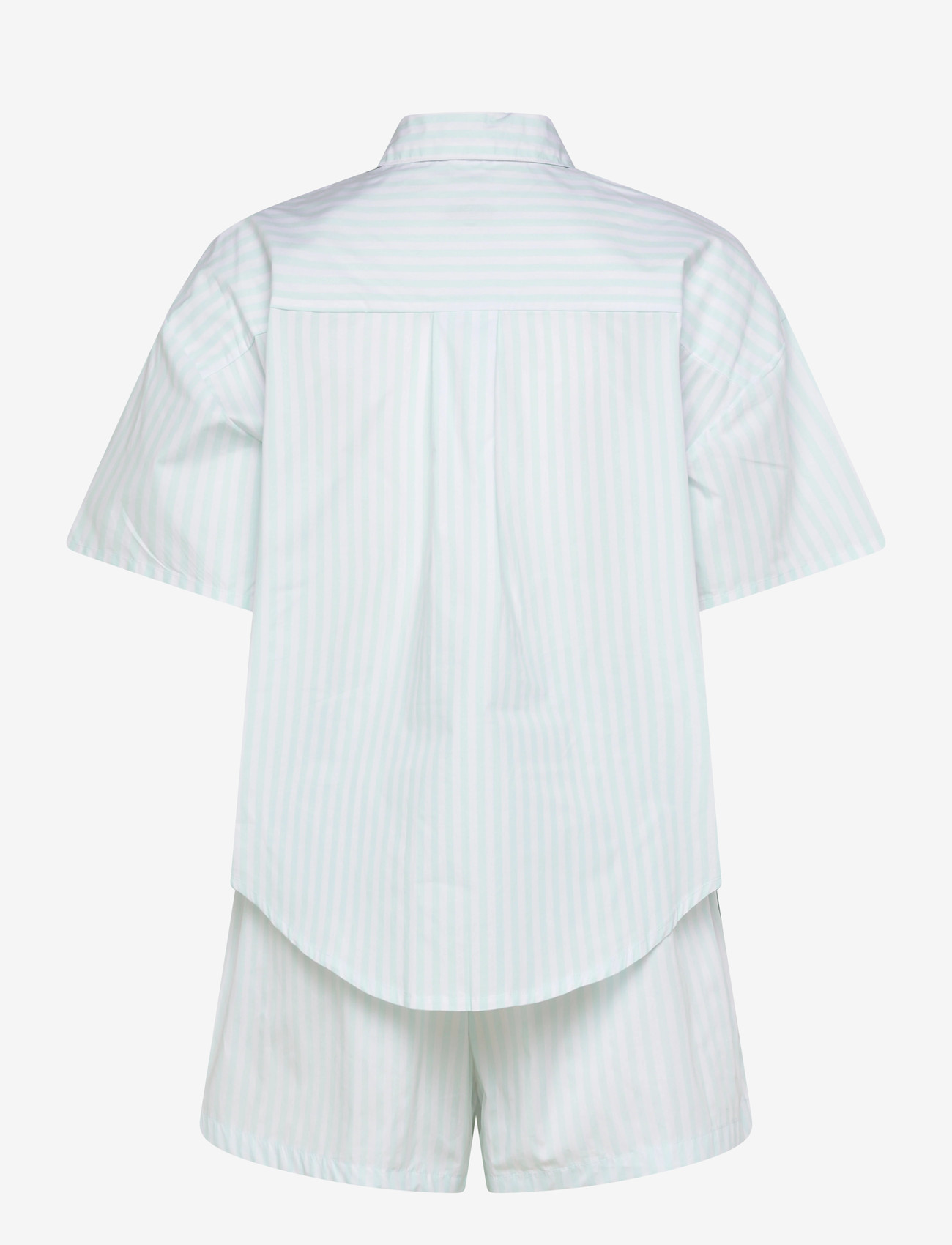 Calvin Klein - S/S SHIRT SHORT SET - pyjamas - penny stripe feel the mint - 1