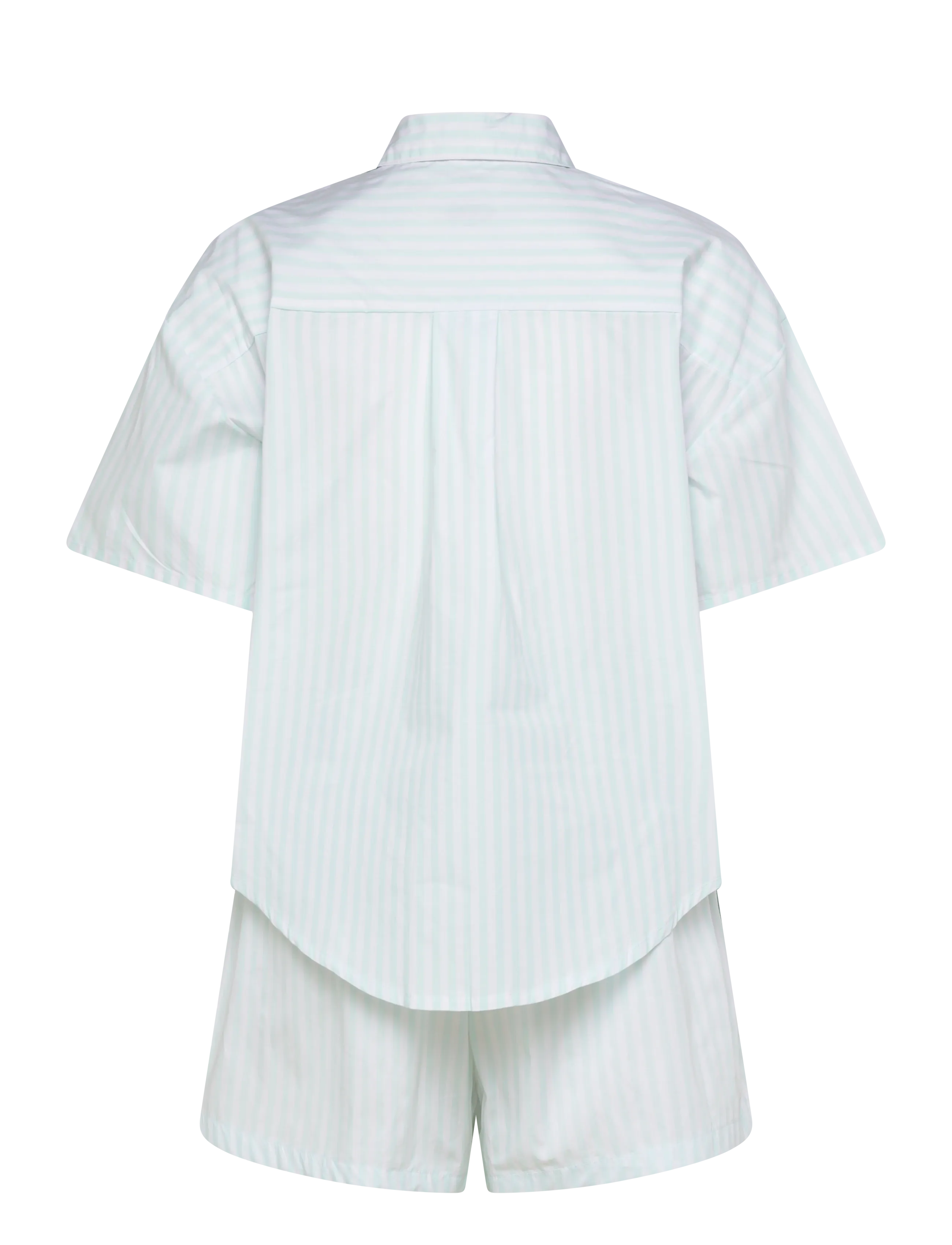 Calvin Klein - S/S SHIRT SHORT SET - pyjamas - penny stripe feel the mint - 1