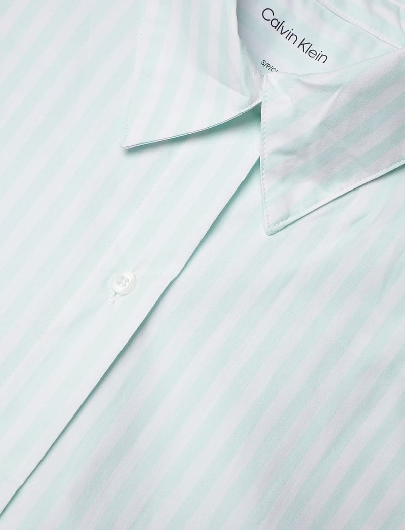 Calvin Klein - S/S SHIRT SHORT SET - pyjamas - penny stripe feel the mint - 4