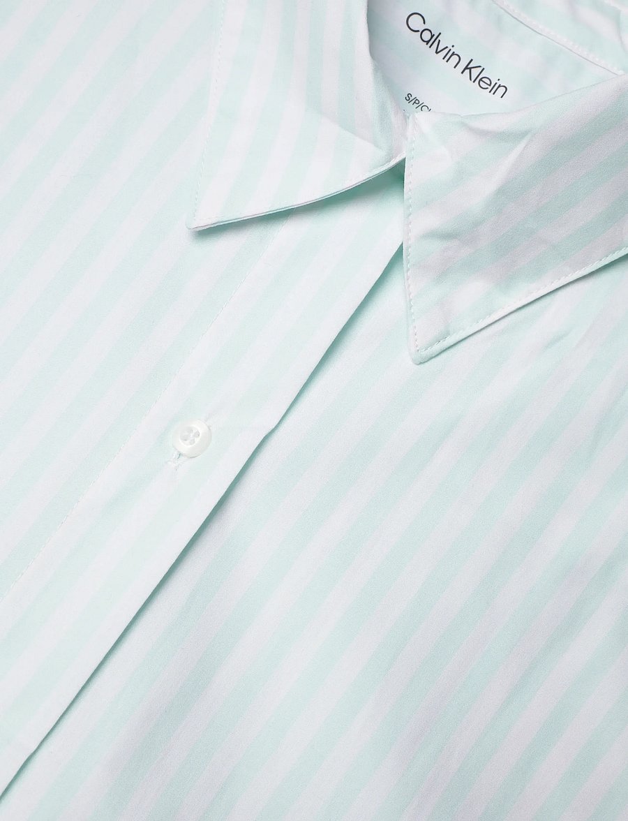 Calvin Klein - S/S SHIRT SHORT SET - pyjamas - penny stripe feel the mint - 4