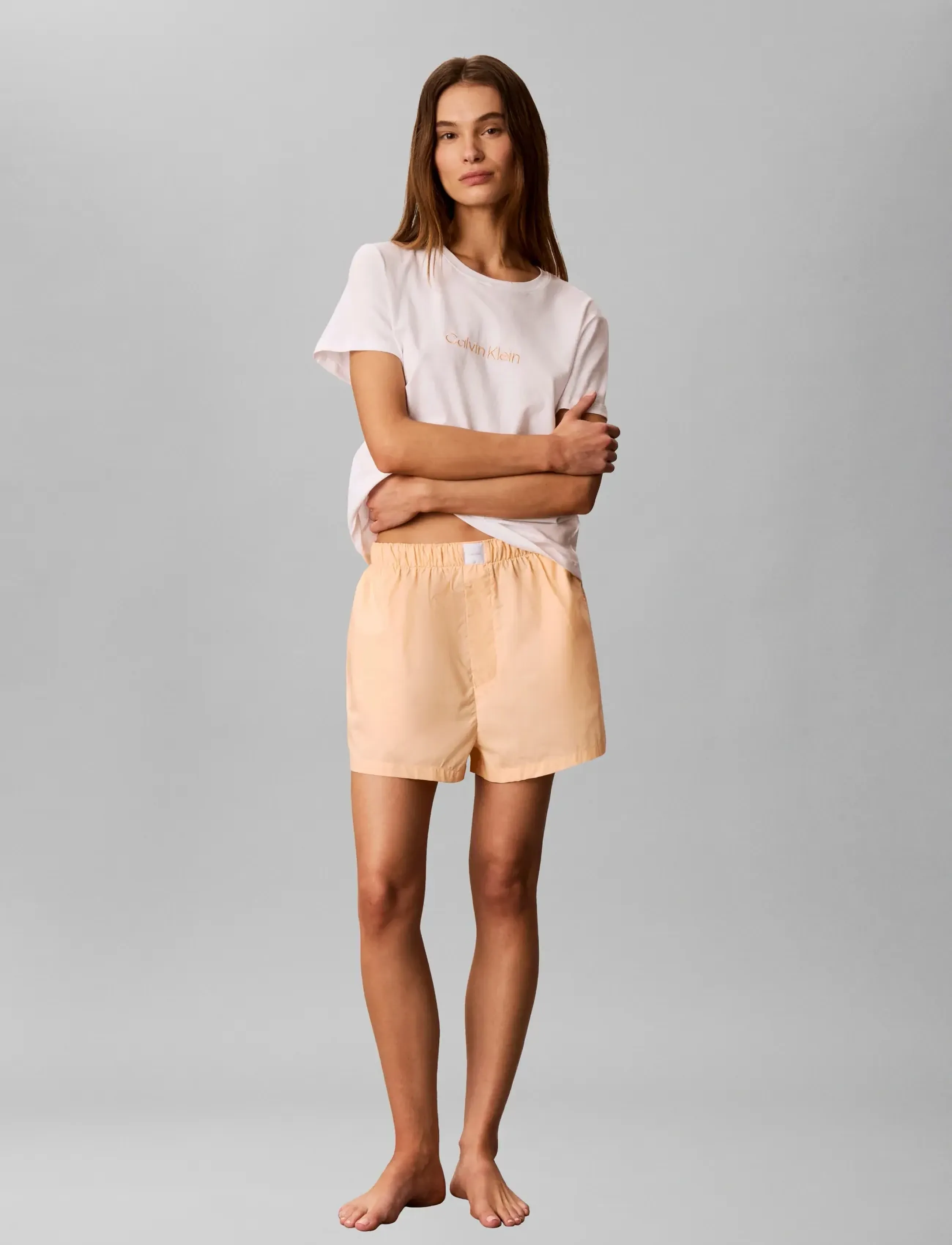Calvin Klein S/S Tee Short Set, L, Night & Loungewear, Koralle - Pyjamas (set), Frauen