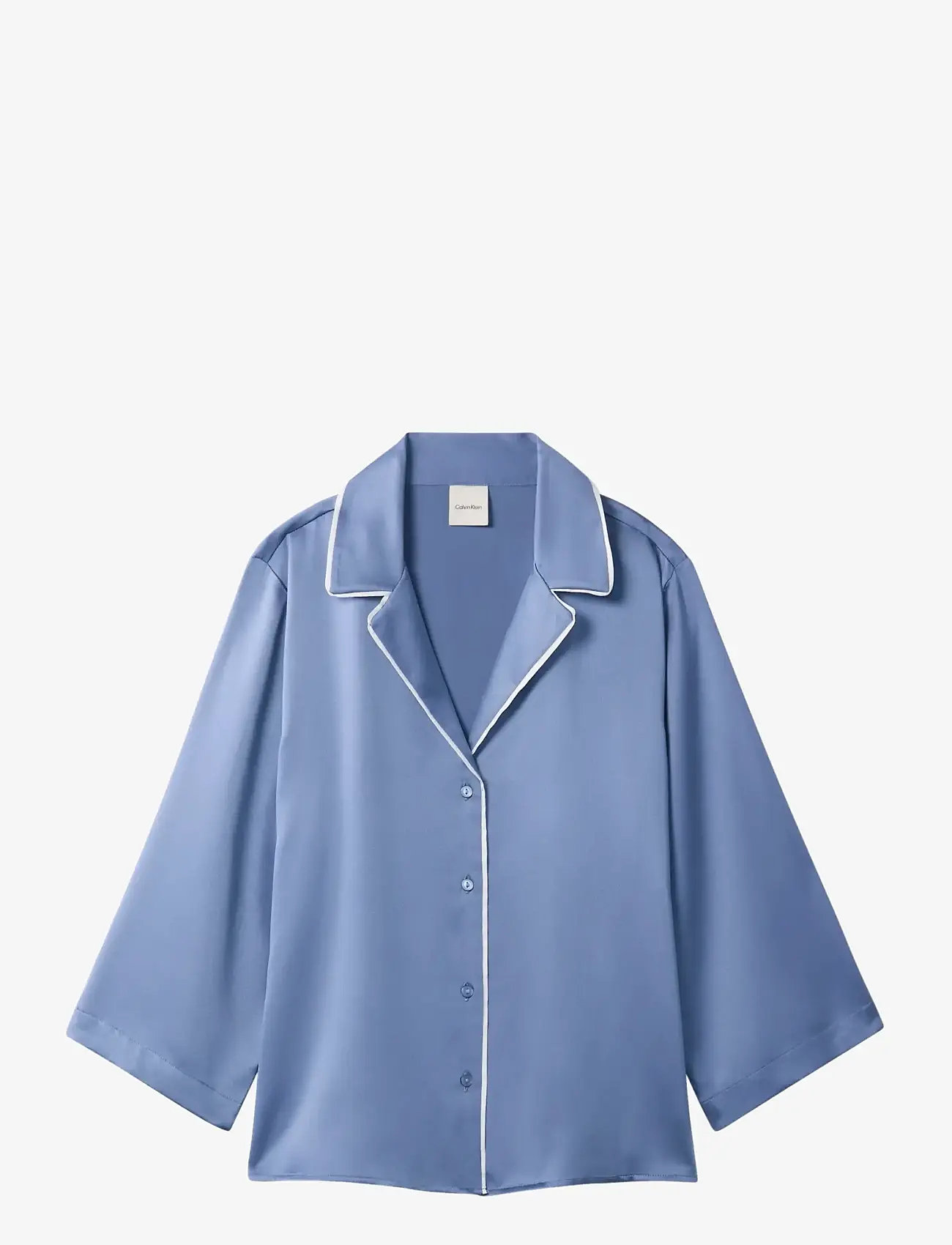 Calvin Klein - SATIN SS SHIRT - tops - blue tulip - 1