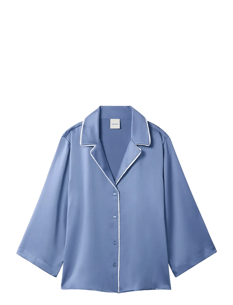 Calvin Klein - SATIN SS SHIRT - oberteile - blue tulip - 1