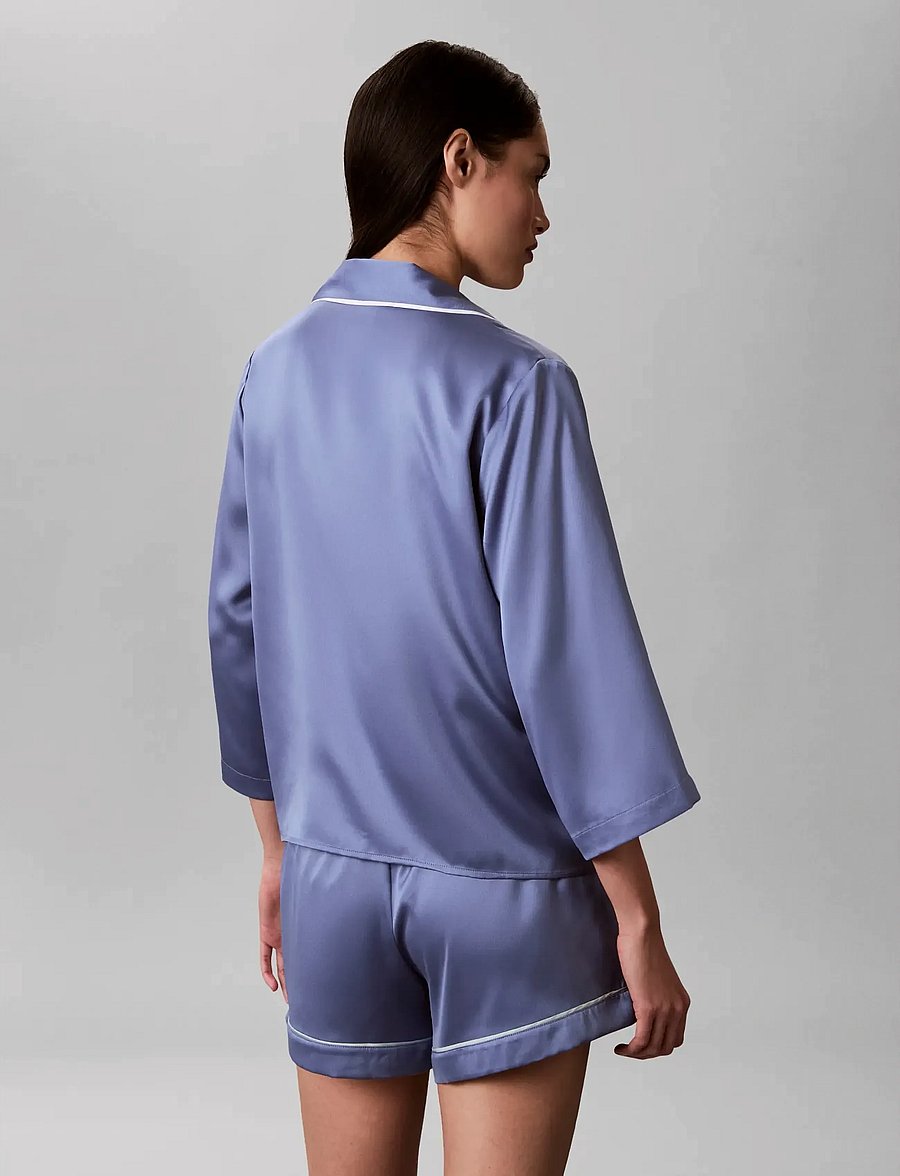 Calvin Klein - SATIN SS SHIRT - oberteile - blue tulip - 2