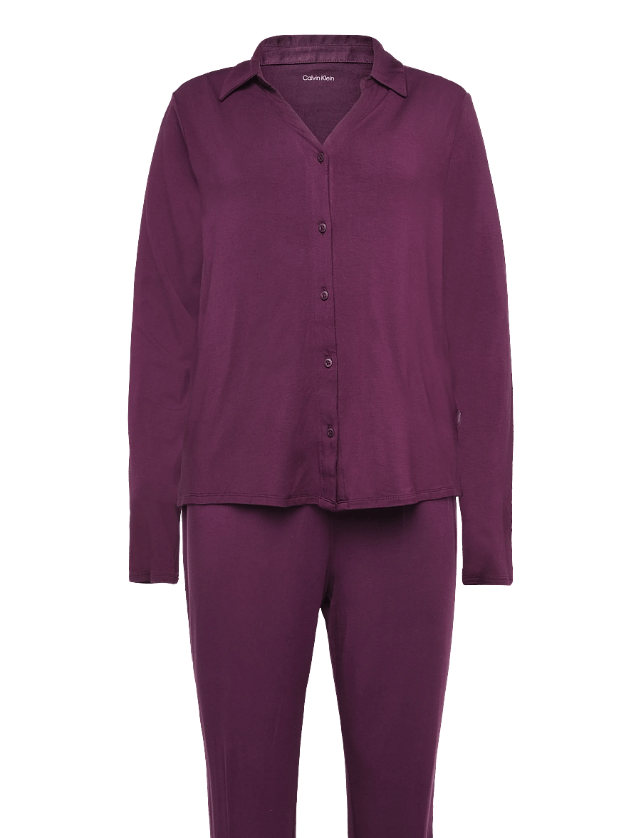 Calvin Klein - LS SHIRT SET - pyjamas - dark purple - 1