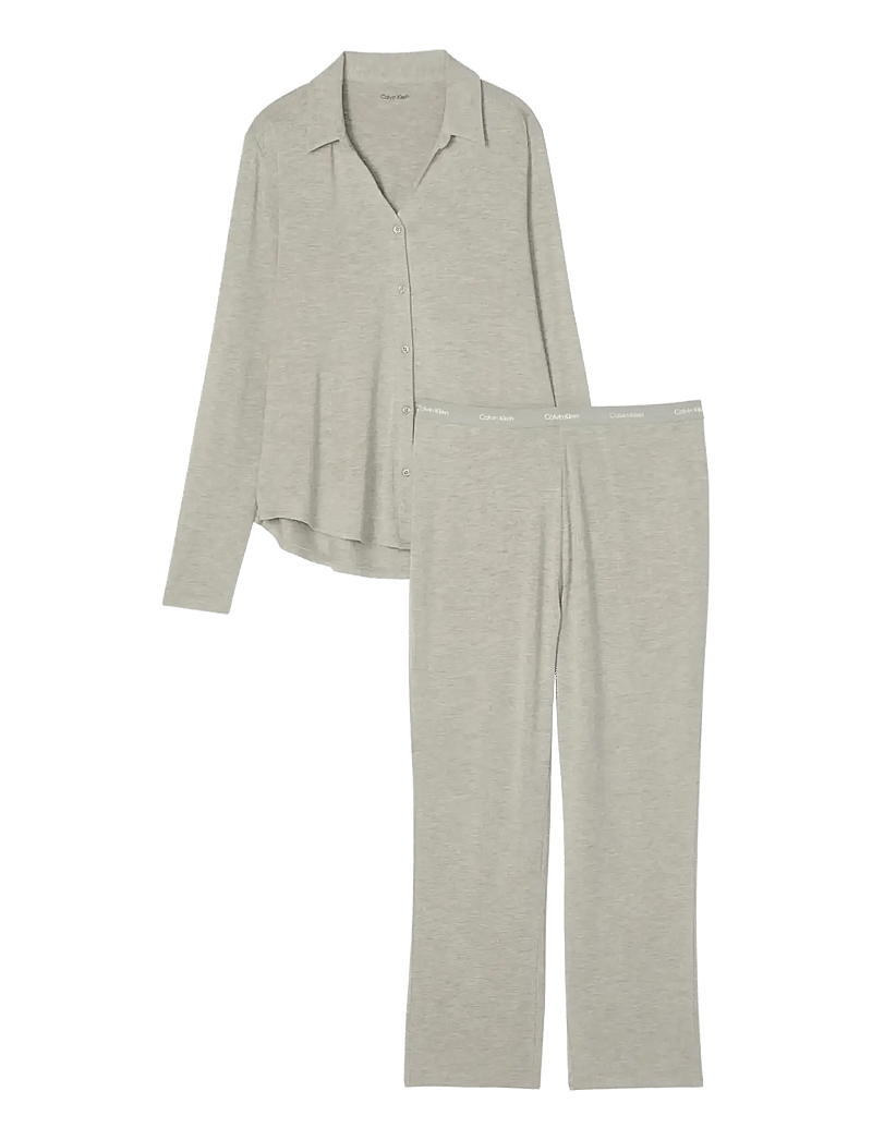 Calvin Klein - LS SHIRT SET - pyjamas - grey heather - 1