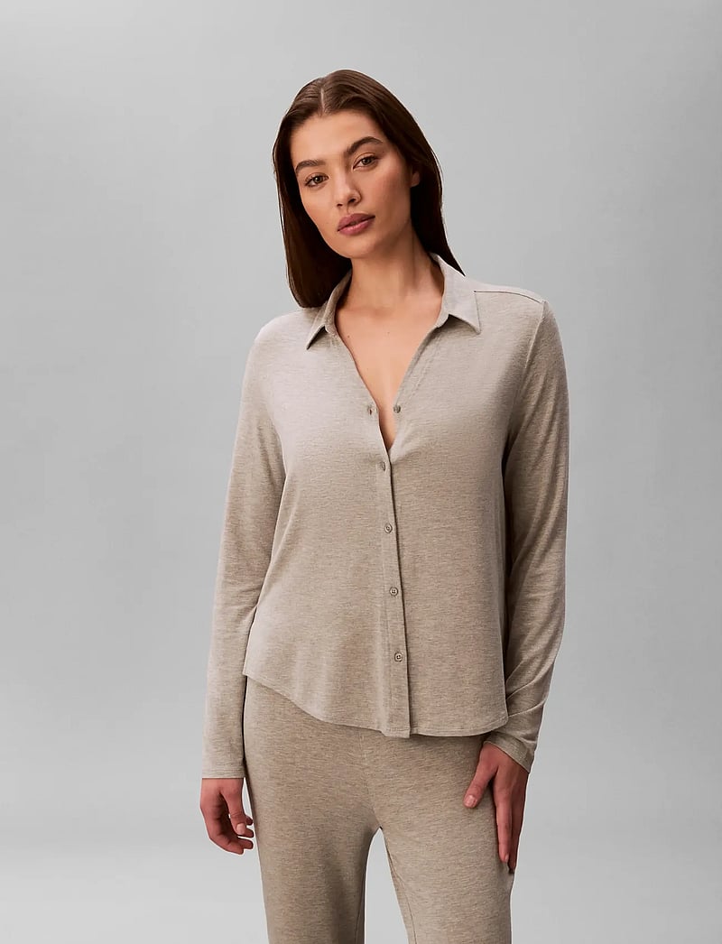 Calvin Klein - LS SHIRT SET - pyjamas - grey heather - 3