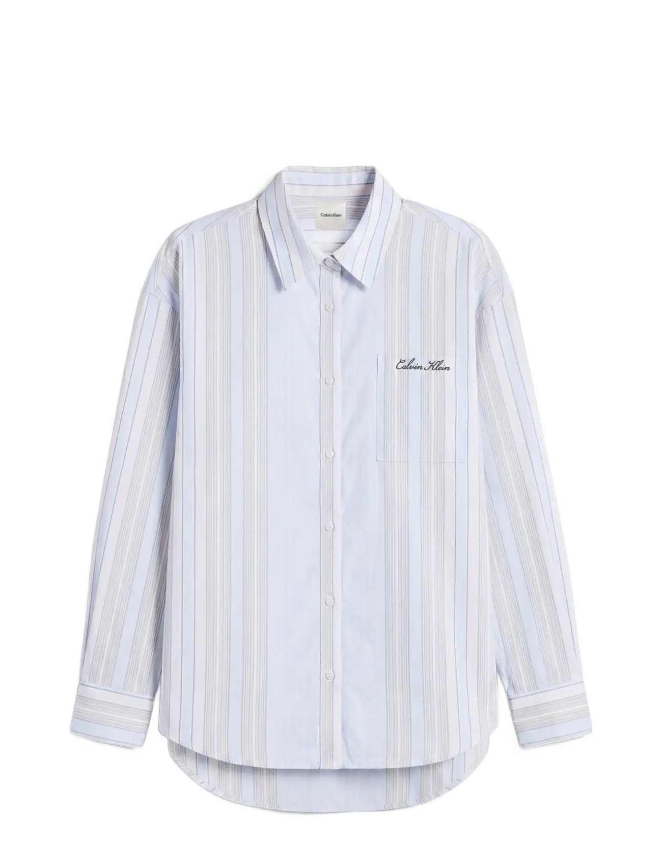 Calvin Klein LS BUTTON DOWN - SCRIPT LOGO - Mode trends - 21632 CREST STRIPE+ICE CASTLE / blue
