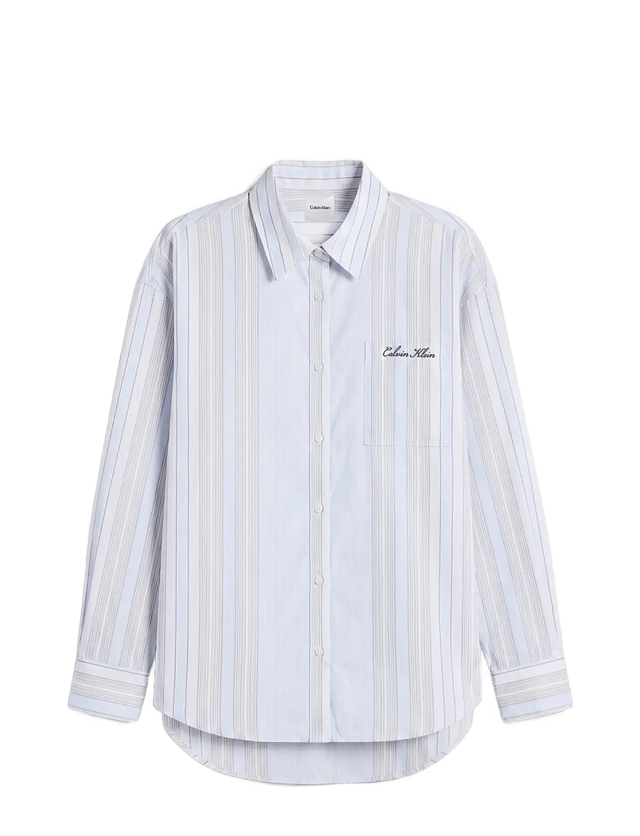 Calvin Klein - LS BUTTON DOWN - SCRIPT LOGO - långärmade skjortor - 21632 crest stripe+ice castle - 1