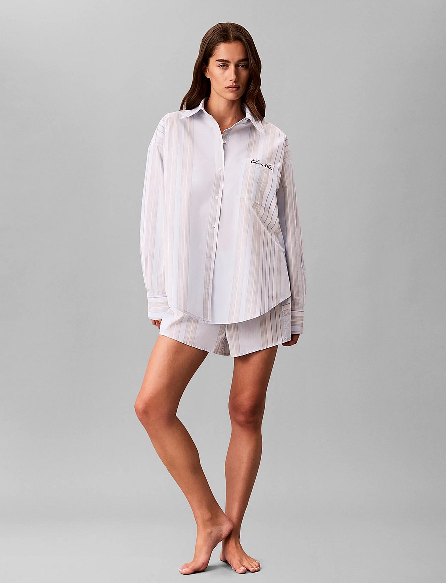Calvin Klein - LS BUTTON DOWN - SCRIPT LOGO - långärmade skjortor - 21632 crest stripe+ice castle - 0