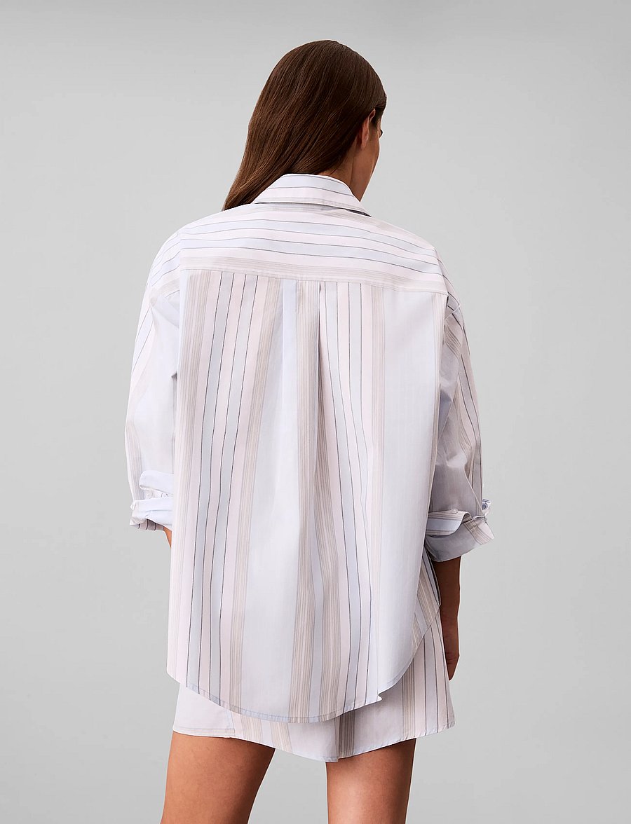 Calvin Klein - LS BUTTON DOWN - SCRIPT LOGO - långärmade skjortor - 21632 crest stripe+ice castle - 2