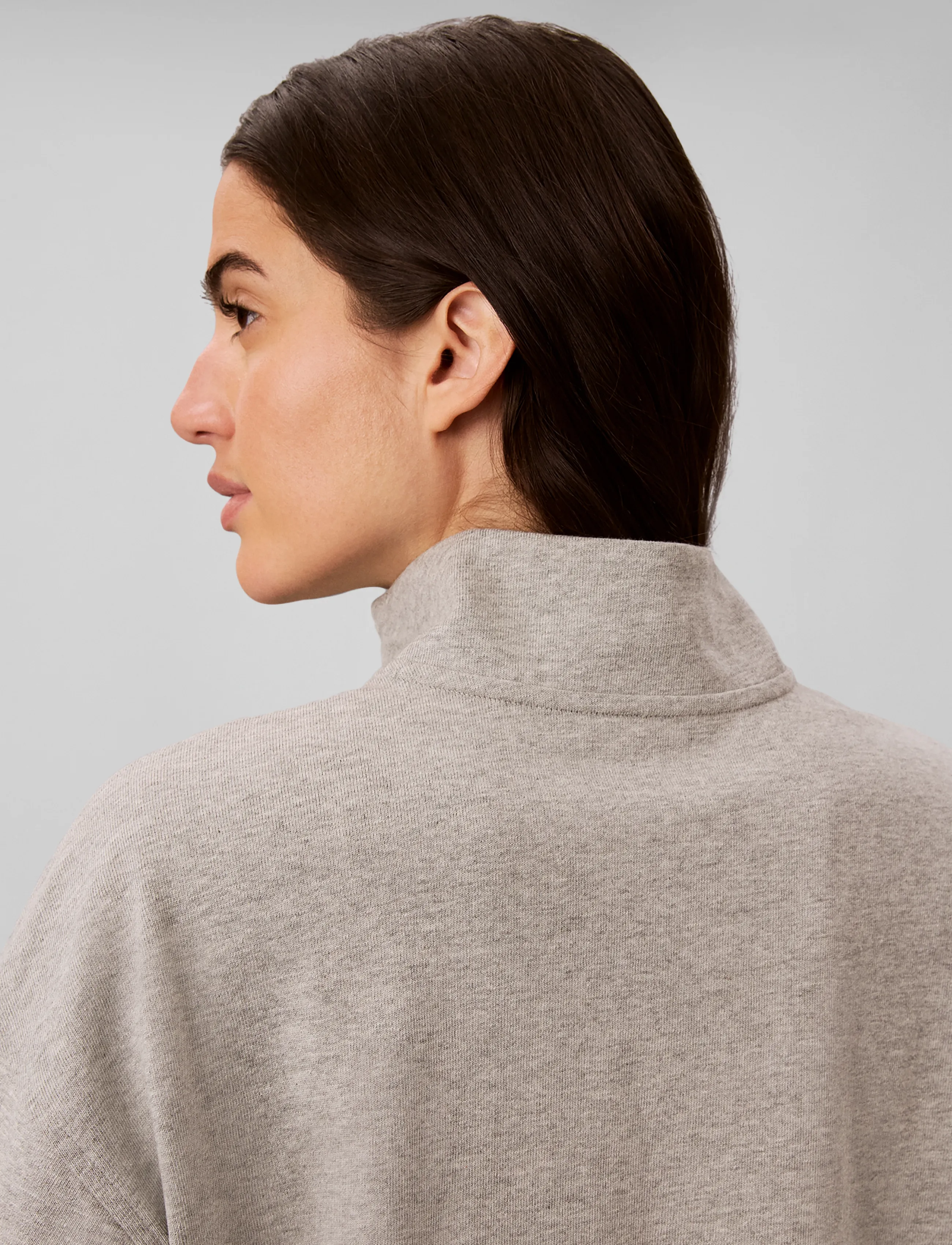 Calvin Klein - HEAVY JERSEY 1/4 ZIP TOP- GRAPHI - sweatshirts - b10 grey heather - 5
