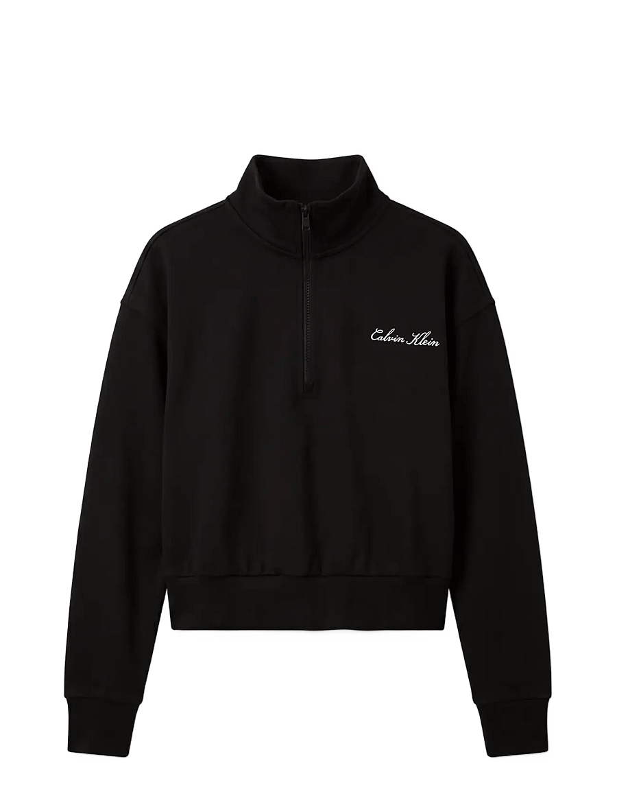 Calvin Klein - HEAVY JERSEY 1/4 ZIP TOP- GRAPHI - vardagsstil - black - 1